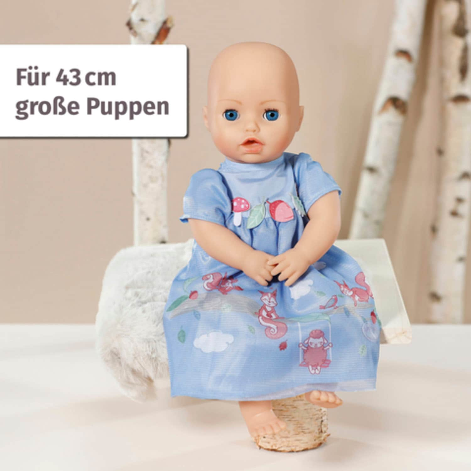 6. Bild von Baby Annabell Puppenkleidung »Kleid blau Eichhörnchen, 43 cm«