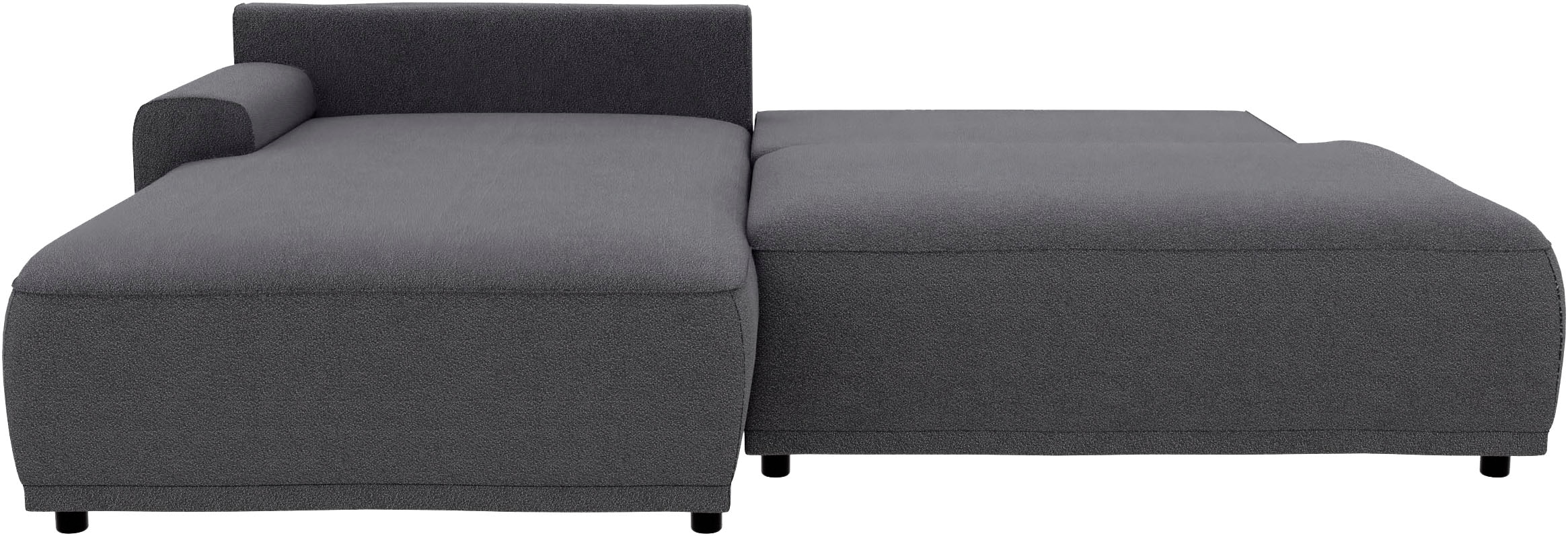 TRENDMANUFAKTUR Ecksofa »Fordon II, Schlafsofa mit Bettkasten, Couch in L-Form, Breite 250 cm«, in Struktur fein LEO, haustierfreundlich, anthrazit, Armlehne links