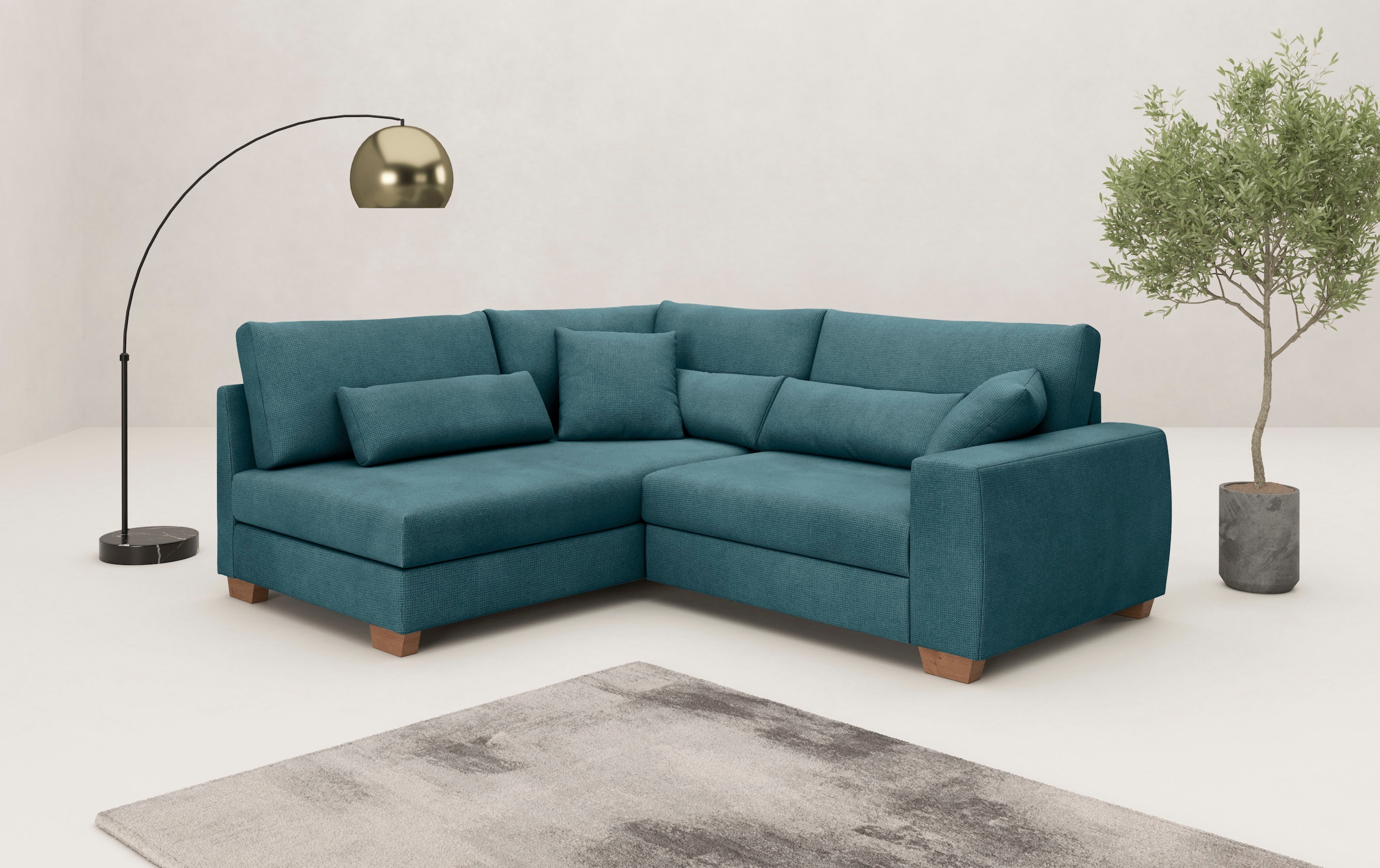Mr. Couch Ecksofa »Helena L-Form«, Mit Federkern, wahlweise mit Bettfunktio günstig online kaufen