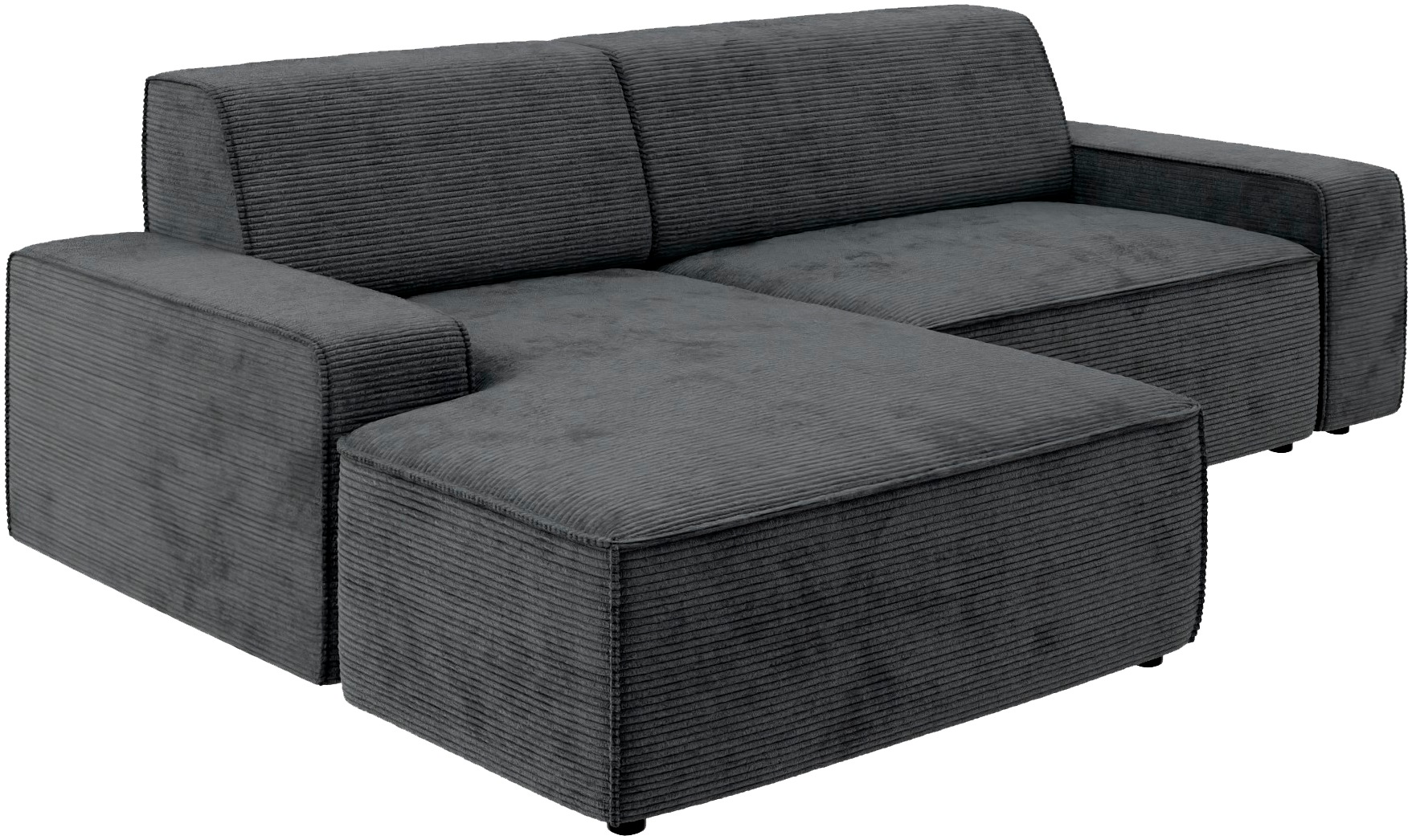 TRENDMANUFAKTUR Ecksofa »Graz, wahlweise mit Sitzvorschub und Bettkasten, L-Form, Breite 246 cm«, in Cord-, haustierfreundlichem LEO Struktur- oder LUMOS-3D-Bezug