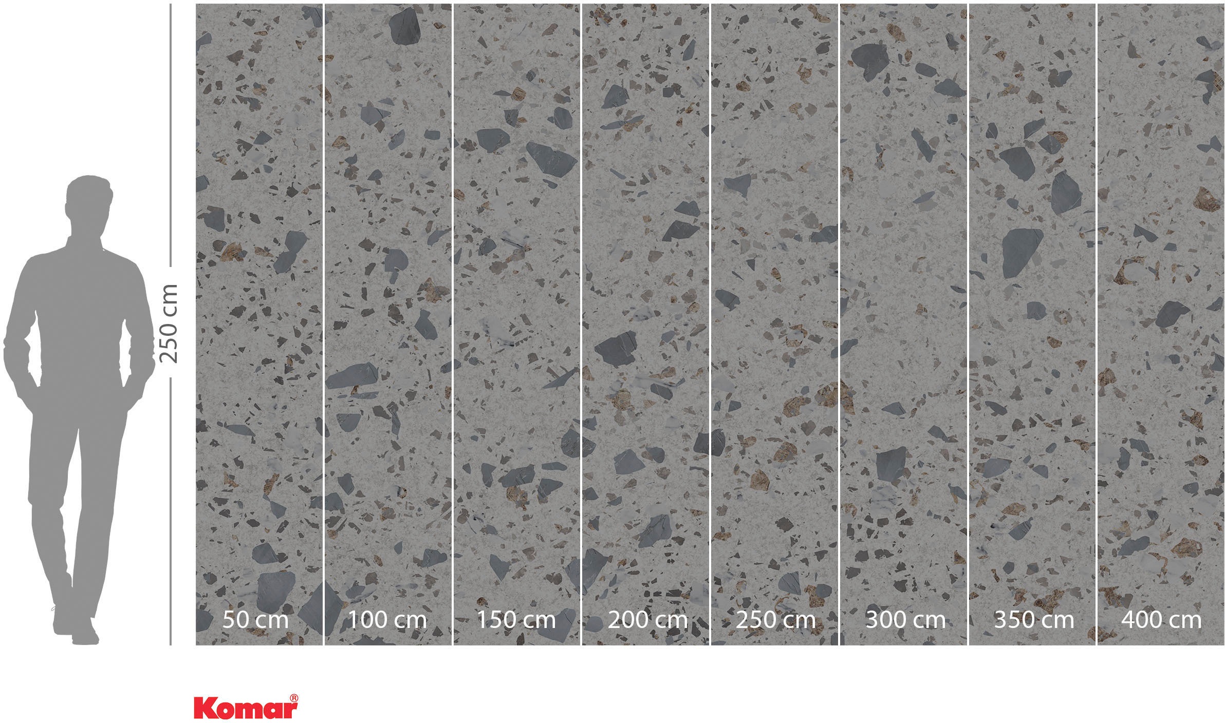 Komar Vliestapete »Digitaldruck Vlies - Terrific Terrazzo - Größe 400 x 250 cm«, bedruckt, Wohnzimmer, Schlafzimmer