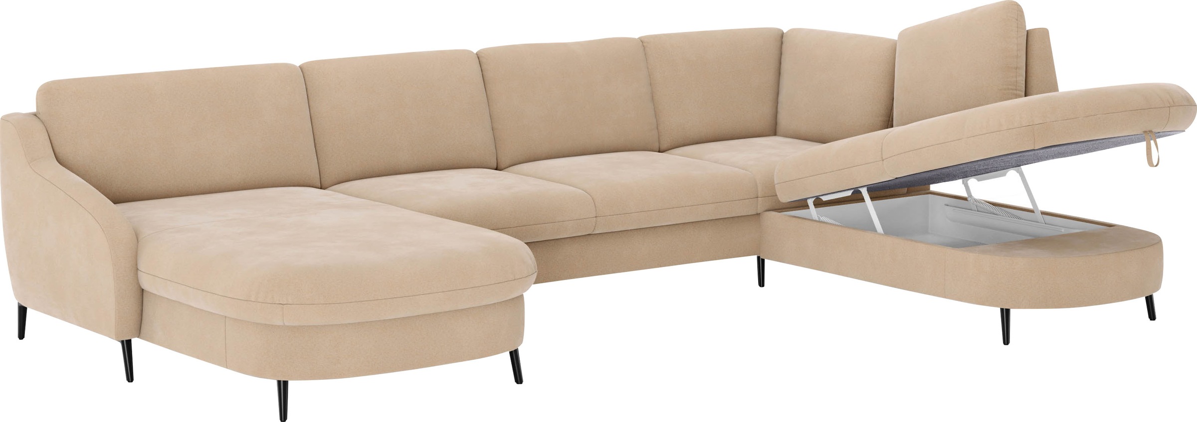 sit&more Wohnlandschaft »Soul U-Form«, wahlweise mit Bettfunktion und Bettkasten oder Schubkasten