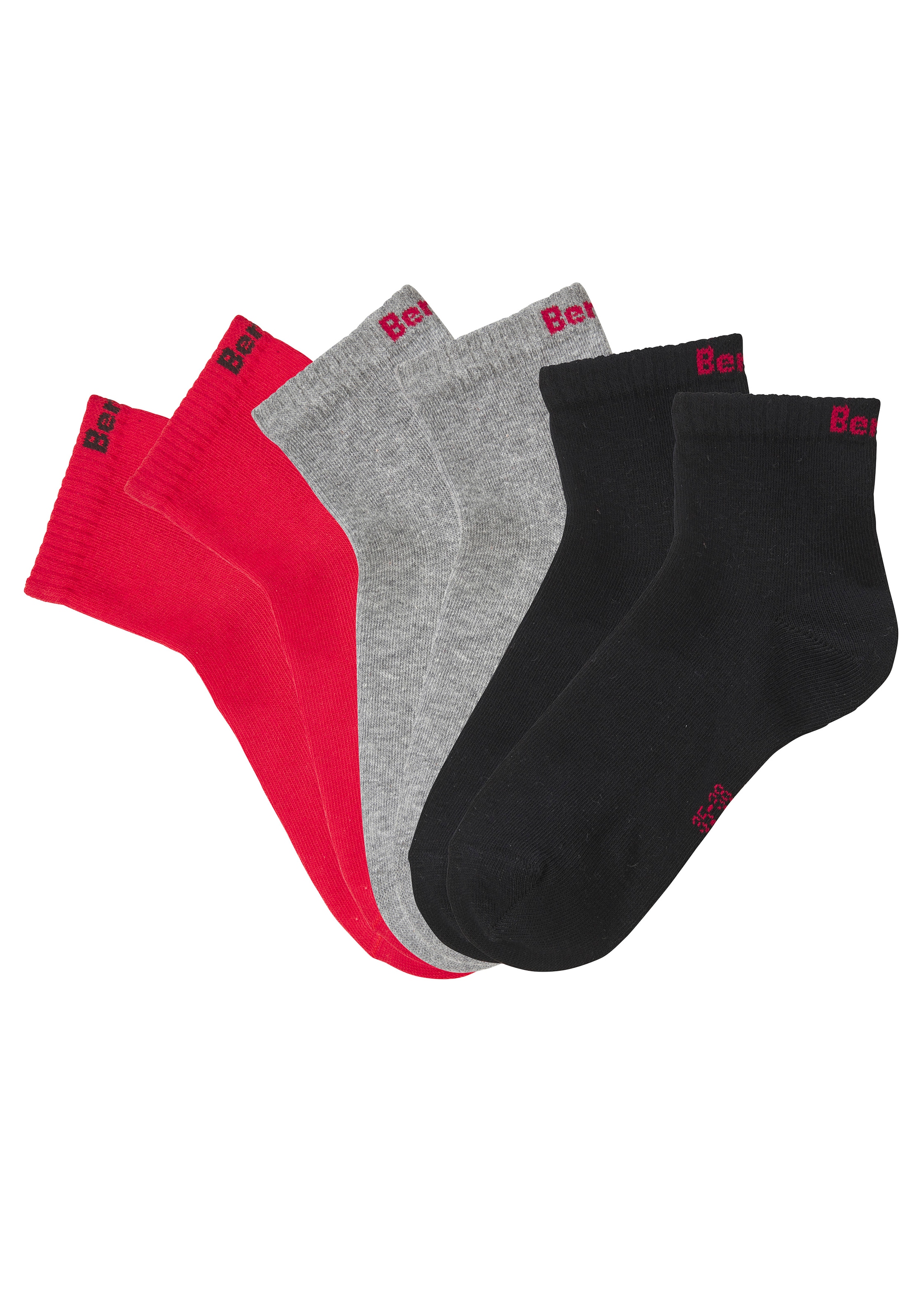 Bench. Kurzsocken »für Damen und Herren in Baumwollmischung, für Sport und Freizeit« Packung, 6 Paar tlg. mit klassischem Logoschriftzug, ohne Frottee