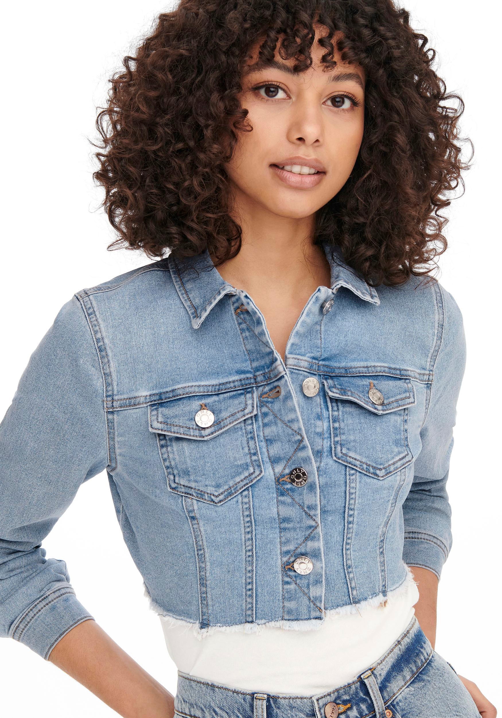 ONLY Jeansjacke »ONLWONDER LS CROPPED DNM JACKET GUA NOOS«