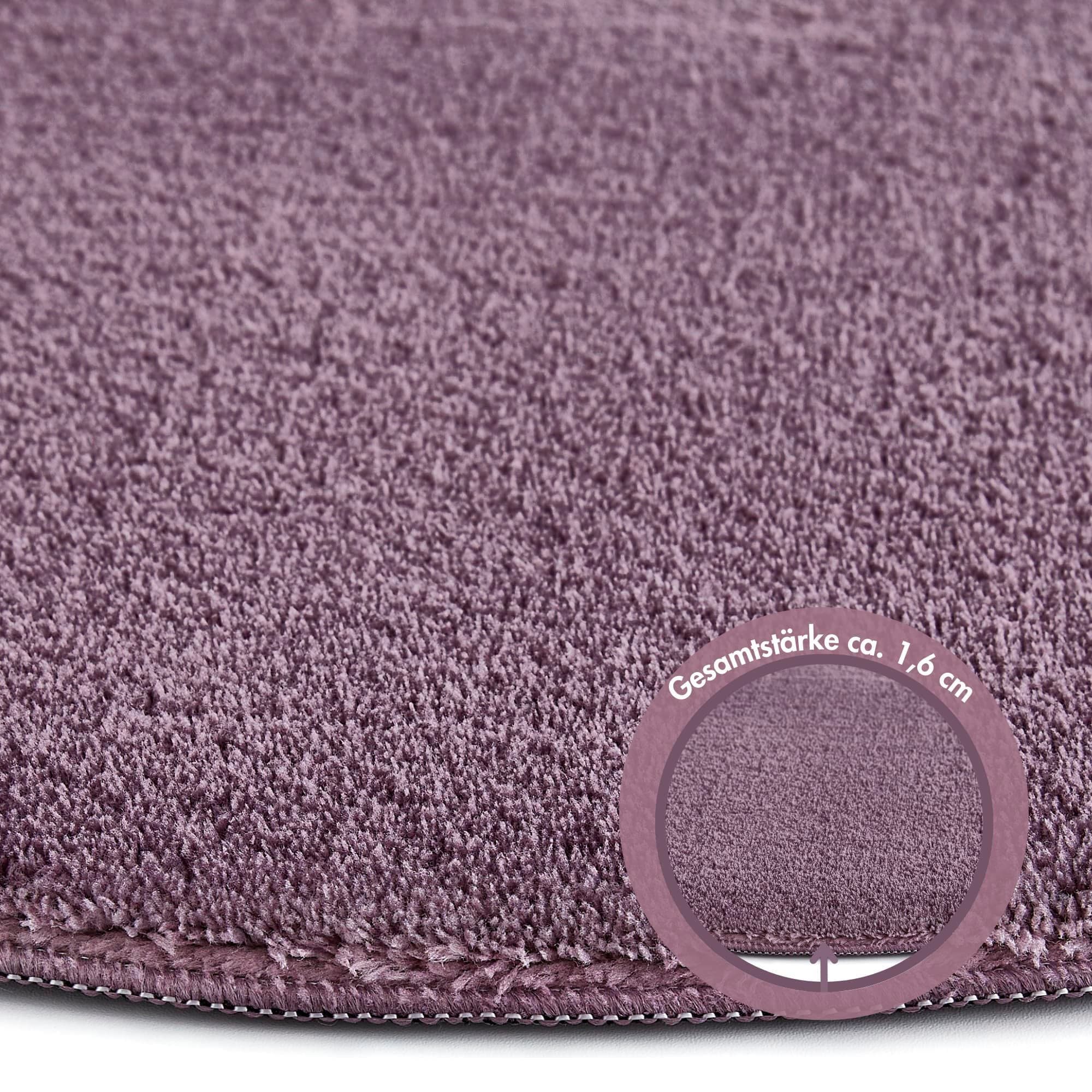 Andiamo Teppich »Arezzo«, rund, 16 mm Höhe, Uni Farben, weicher Flor, waschbar, ideal im Wohnzimmer & Schlafzimmer