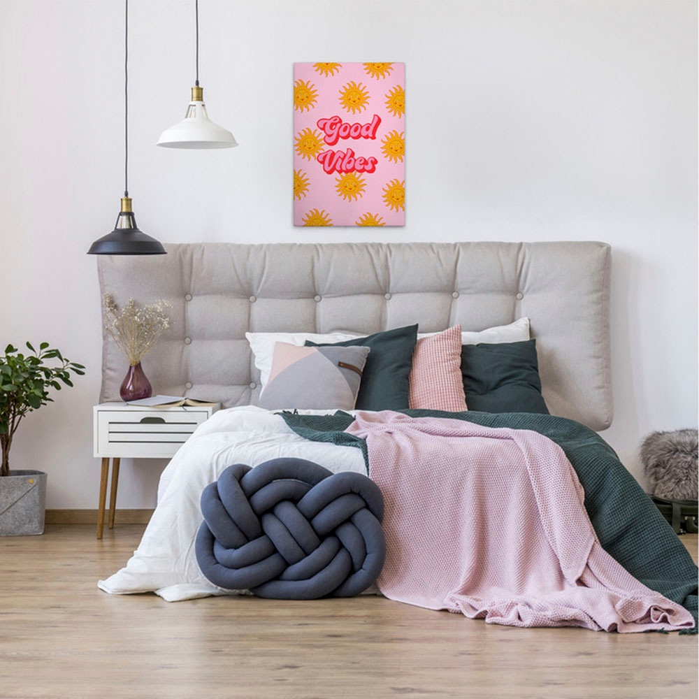 A.S. Création Leinwandbild »Good Vibes - Wandbild Rosa Pink Rot Keilrahmen günstig online kaufen