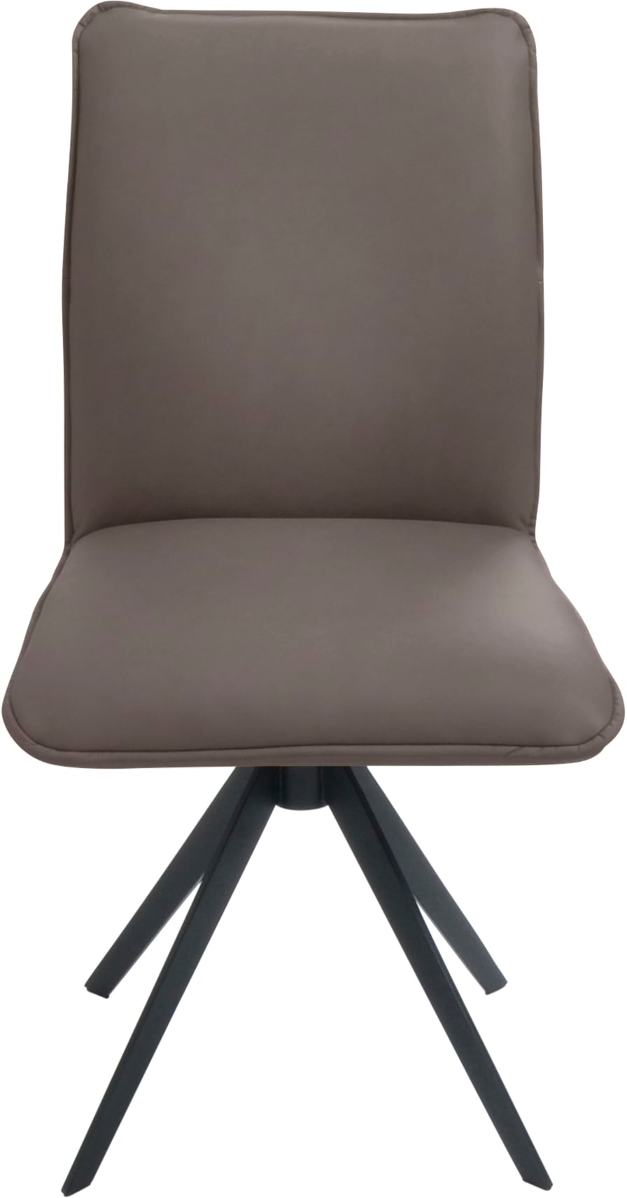 K+W Komfort & Wohnen Drehstuhl, Leder, Blitzdrehkreuz und Rückholfunktion, dekorativer 12mm Biese