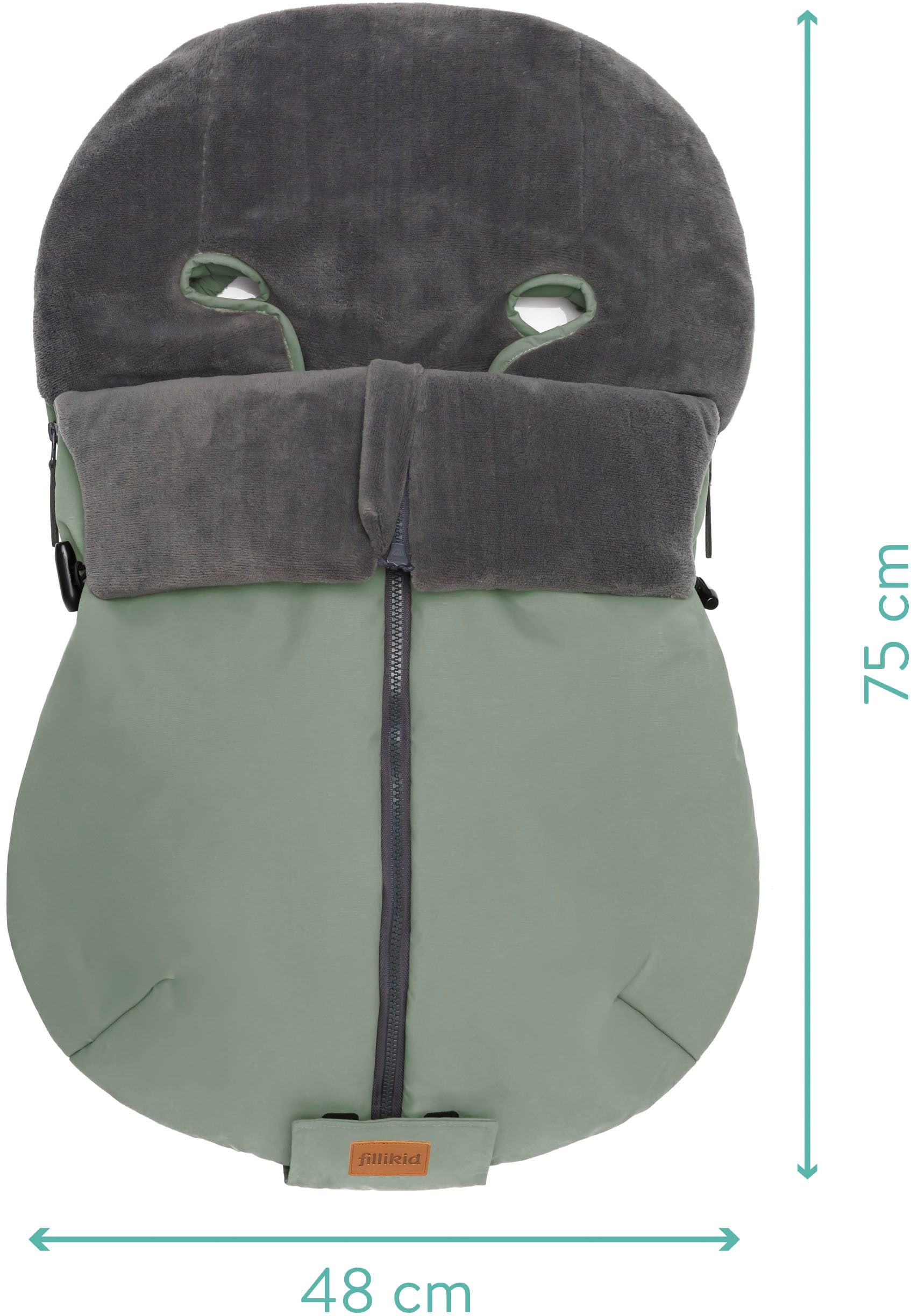 Fillikid Fußsack »Sella Elite, Winterfußsack, salbei«, für Babyschalen