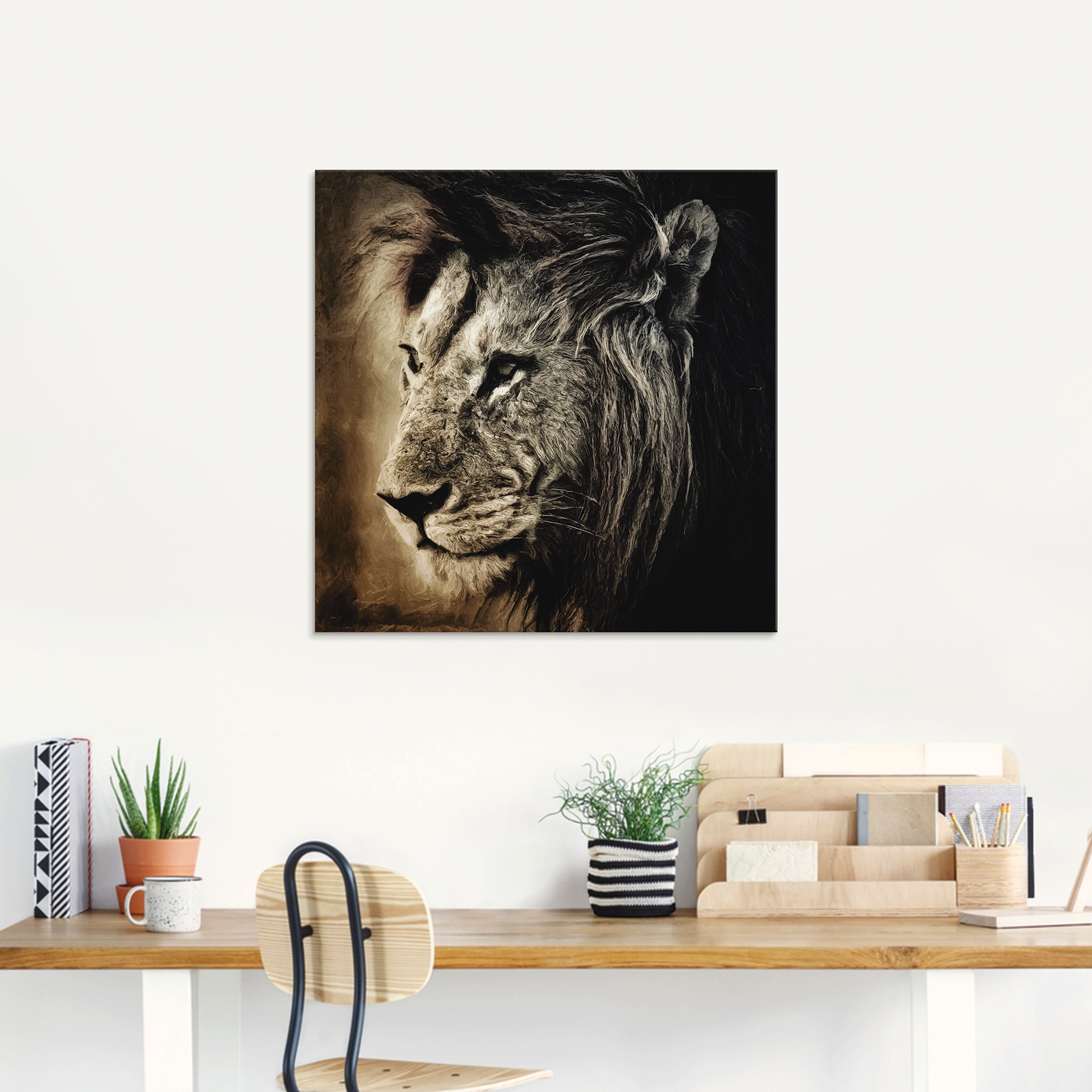 Artland Glasbild »Löwe II«, Wildtiere, (1 St.), in verschiedenen Größen