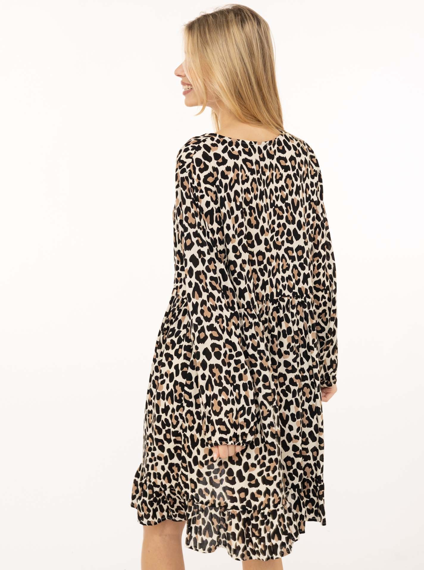 Zwillingsherz Sweatkleid »"Leo Dream"« Leomuster, figurumspielend, pinke Tassel, lange Ärmel