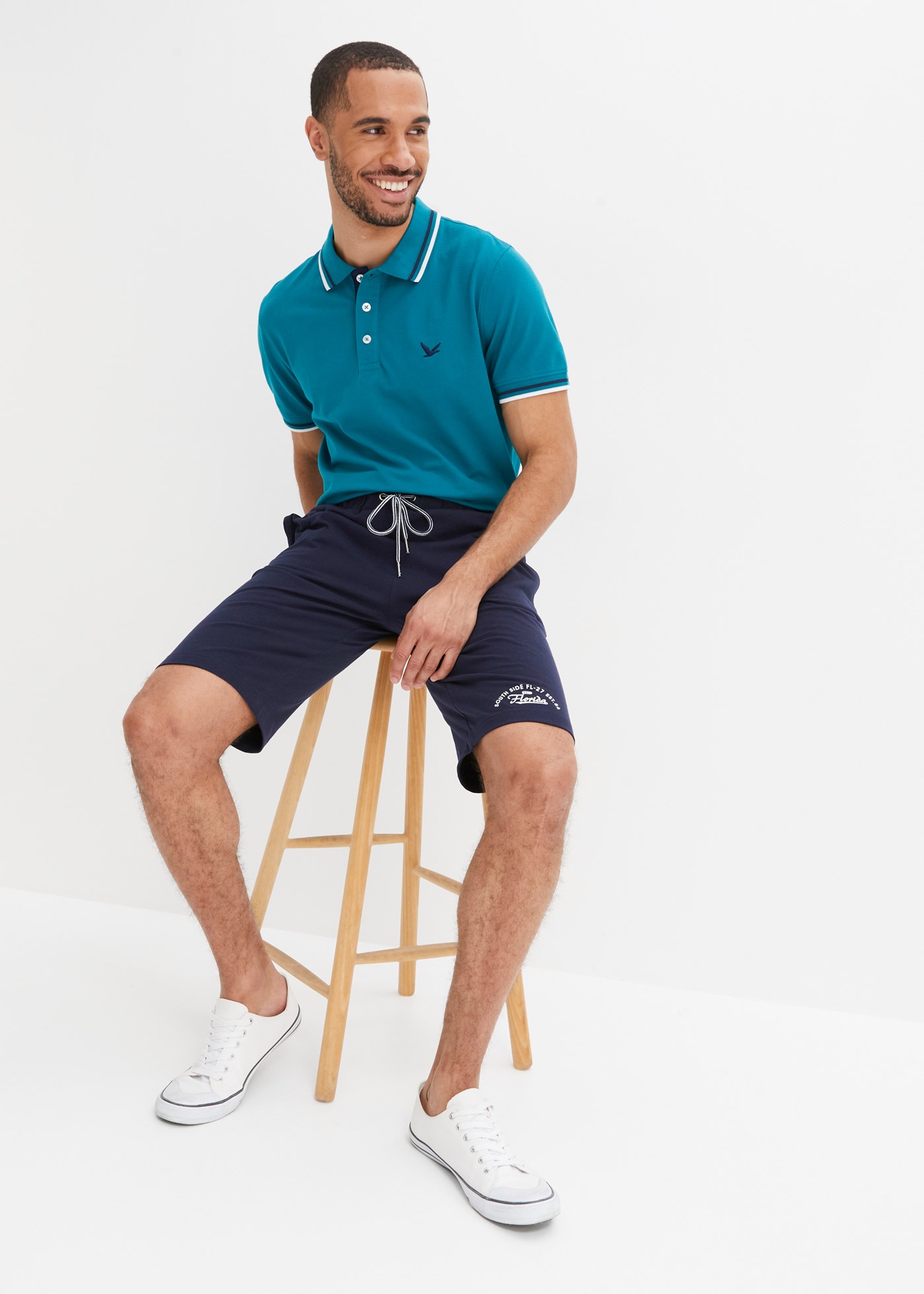 bonprix Bermudas  aus Baumwolle, mit Kordelverschluss, Regular Fit