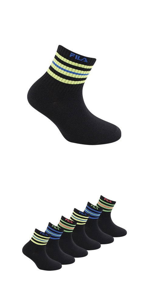 Fila Kurzsocken 6 Paar,  Cotton-Mix, mit Rippenbündchen