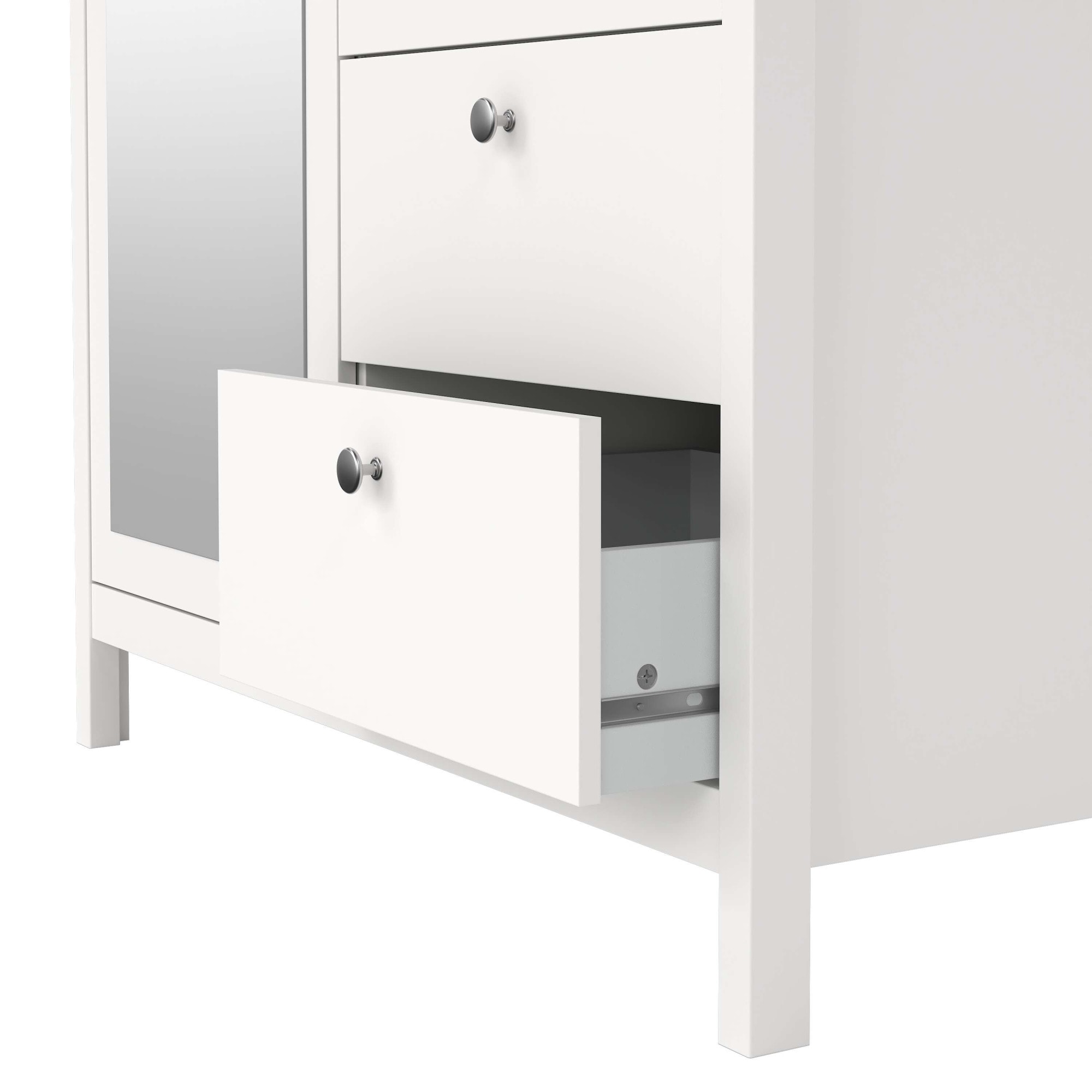Home affaire Drehtürenschrank »Madrid, Schrank, Kleiderschrank« Skandinavisches Design, Wahlweise Leder- oder Metallgriffe, Spiegel
