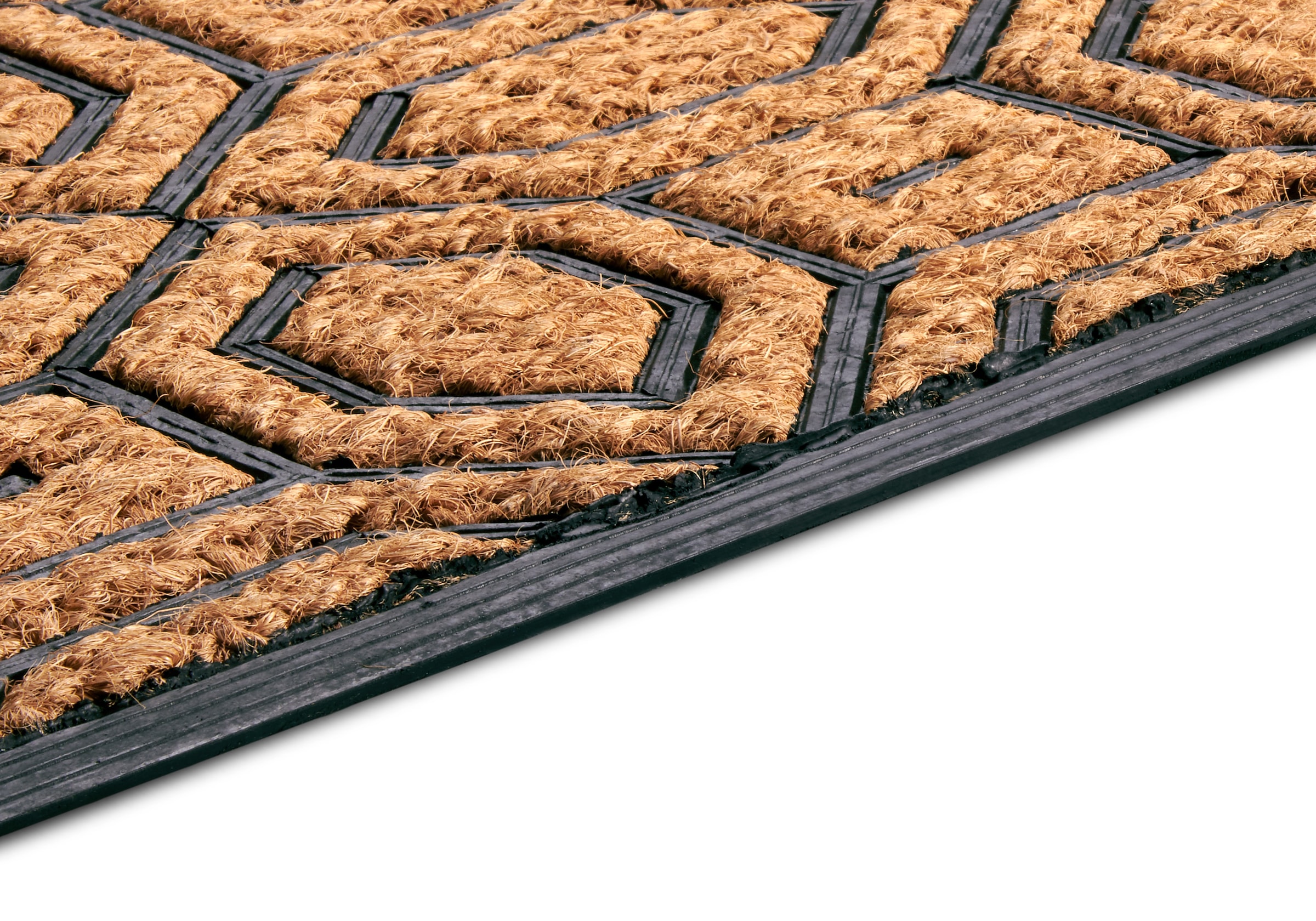 HANSE Home Fußmatte »Mix Mats Gummi Kokos Diamonds, Türmatte«, rechteckig, 8 mm Höhe, Strapazierfähig, pflegeleicht, robust, wetterfest, UV-beständig