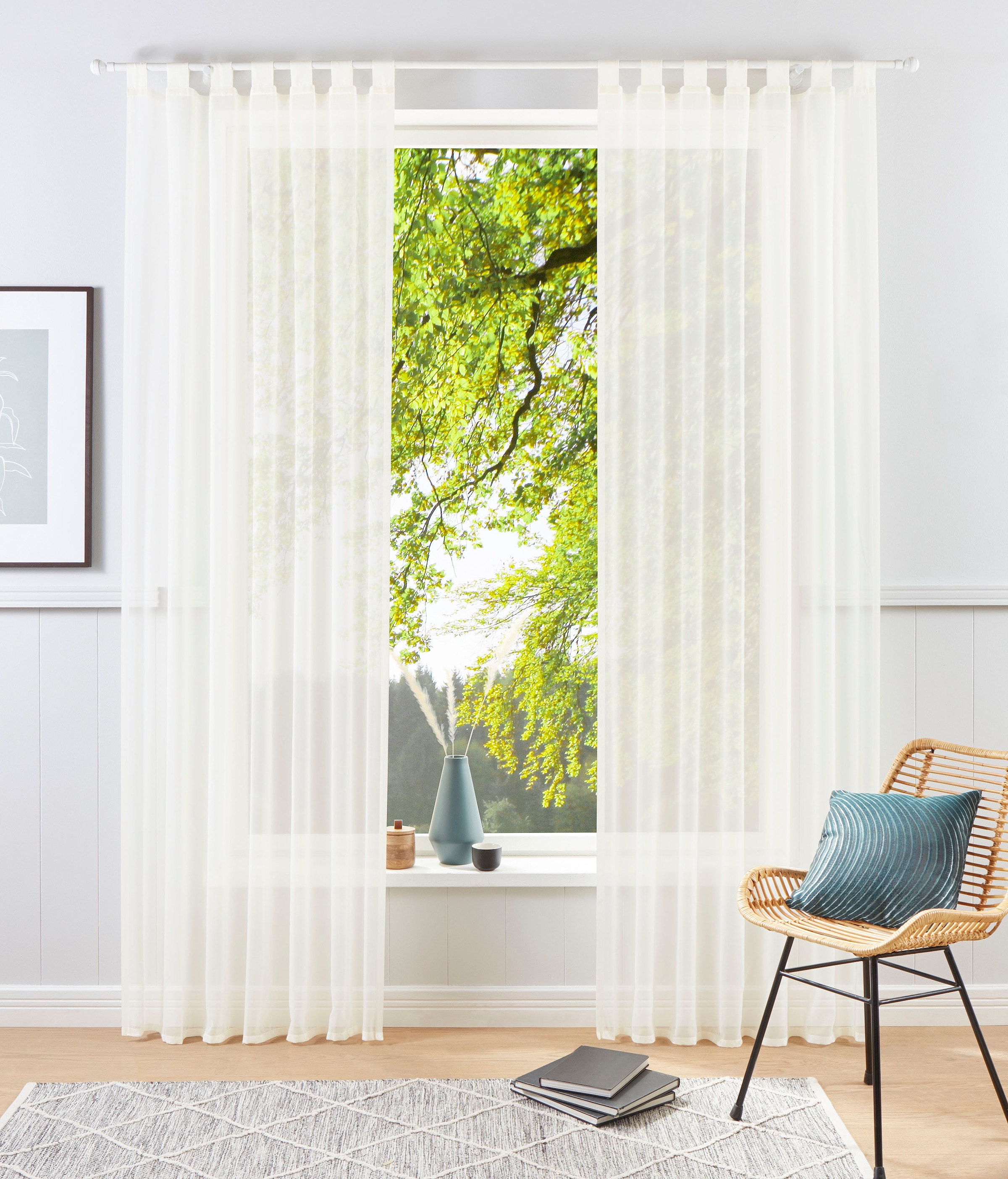 my home Gardine »XANA mit Ösen, Kräuselband oder Schlaufen«, (1 St.) günstig online kaufen