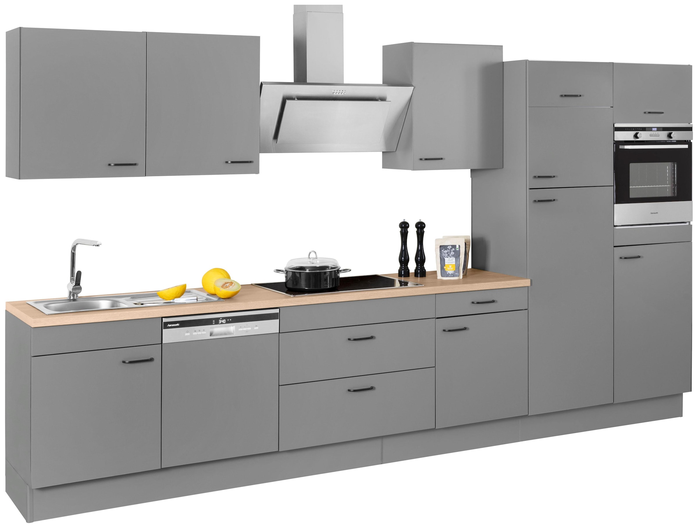 OPTIFIT Küchenzeile »Elga«, Premium-Küche, Soft-Close-Funktion, großen  Vollauszügen, Breite 390 cm auf Raten kaufen