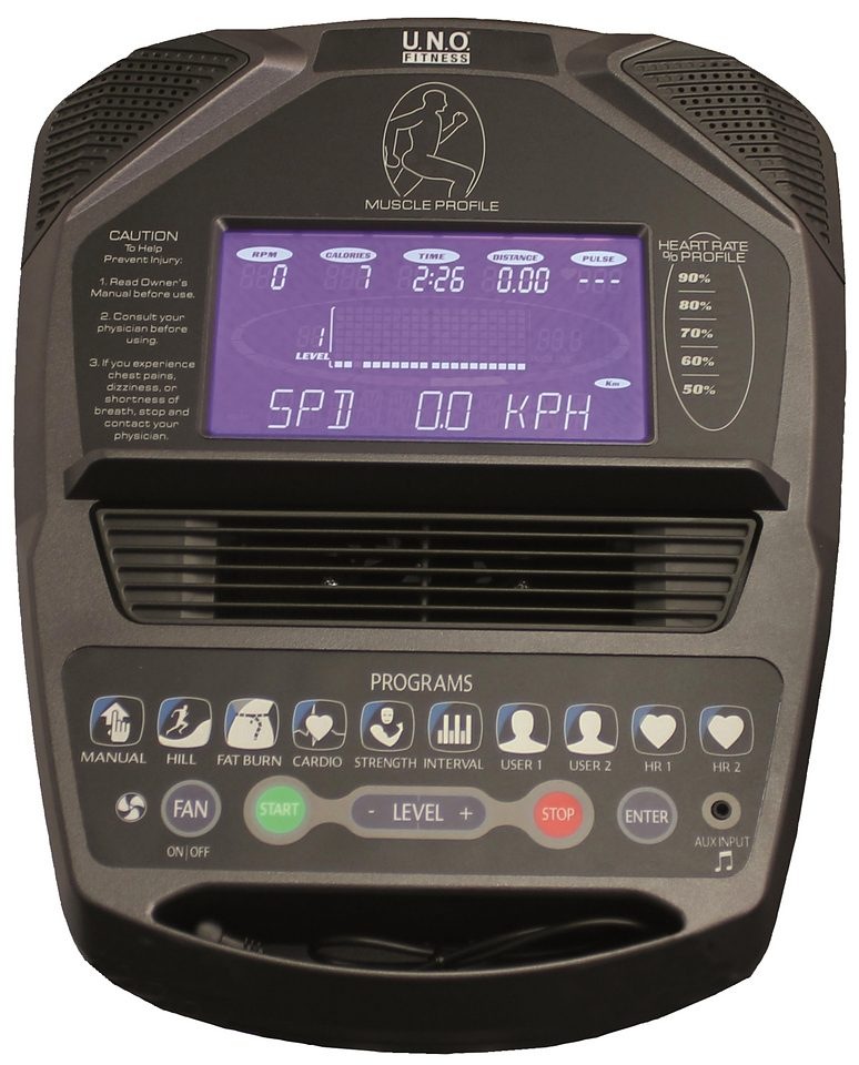 U.N.O. FITNESS Ellipsentrainer-Ergometer »XE 5.0«, Schwungmasse ca. 10,4 kg, 20 Widerstandsstufen, klappbar