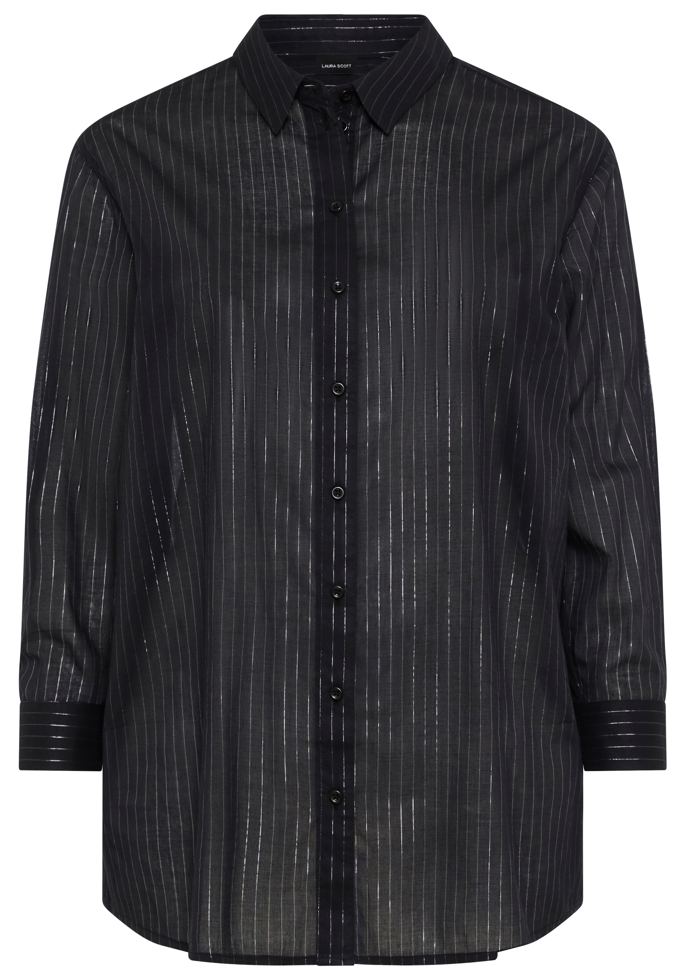 Laura Scott CURVE Klassische Bluse »Große Größen« femininer Stil, aus Baumwolle, mit feinem Nadelstreifenmuster