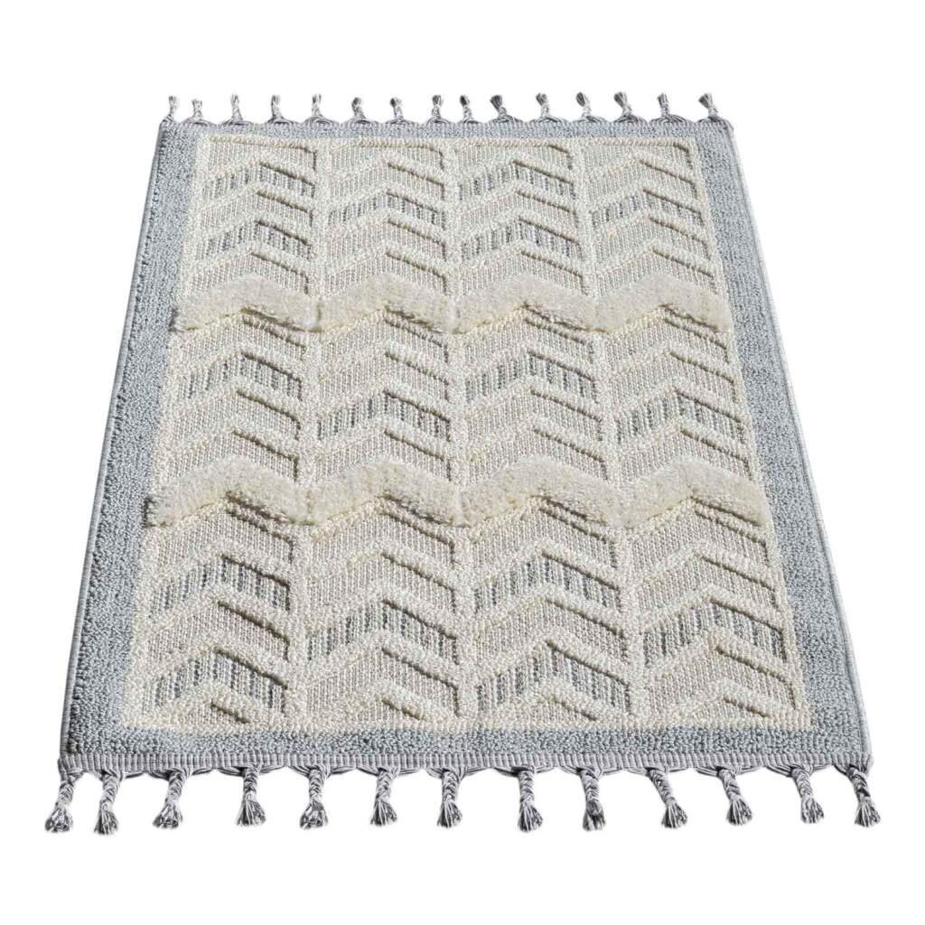 Carpet City Hochflor-Teppich »VALENCIA 920«, rechteckig, 20 mm Höhe, Läufer, Boho-Stil, Hochtief-Muster/ 3D-Effekt, mit Fransen