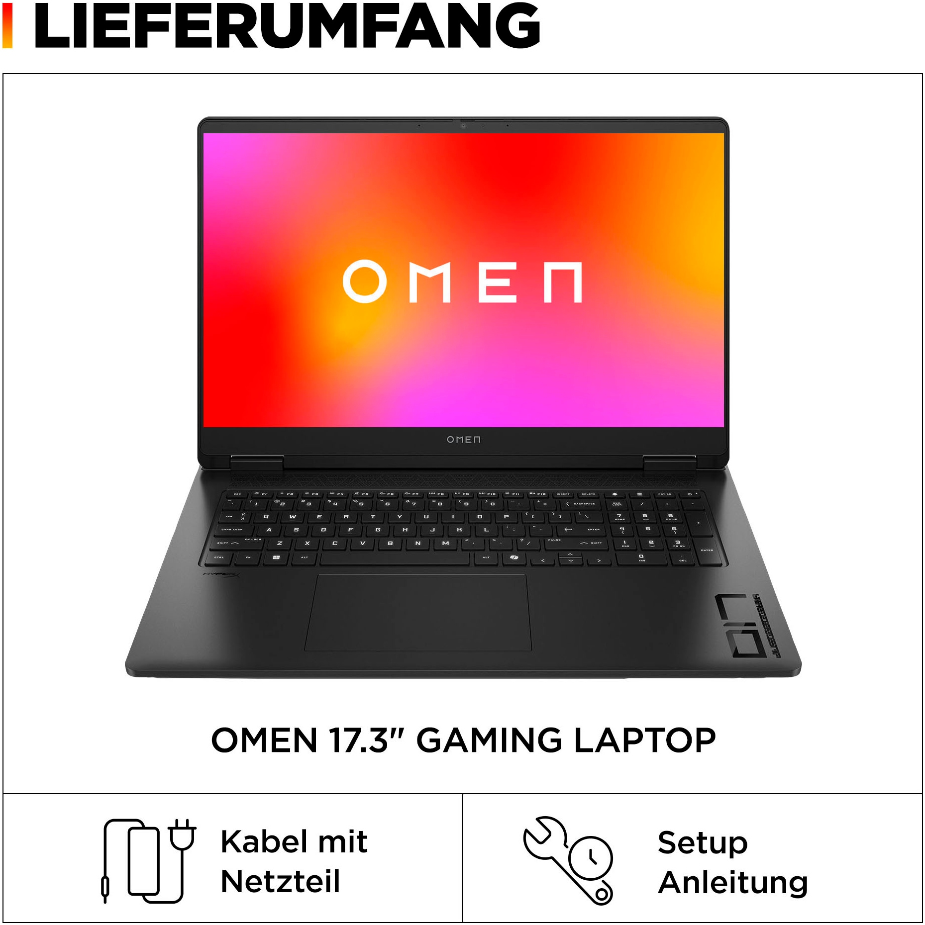 HP Gaming-Notebook »Omen 17-db0051ng«, 43,9 cm, / 17,3 Zoll, AMD, Ryzen 5, GeForce RTX 4050, 512 GB SSD