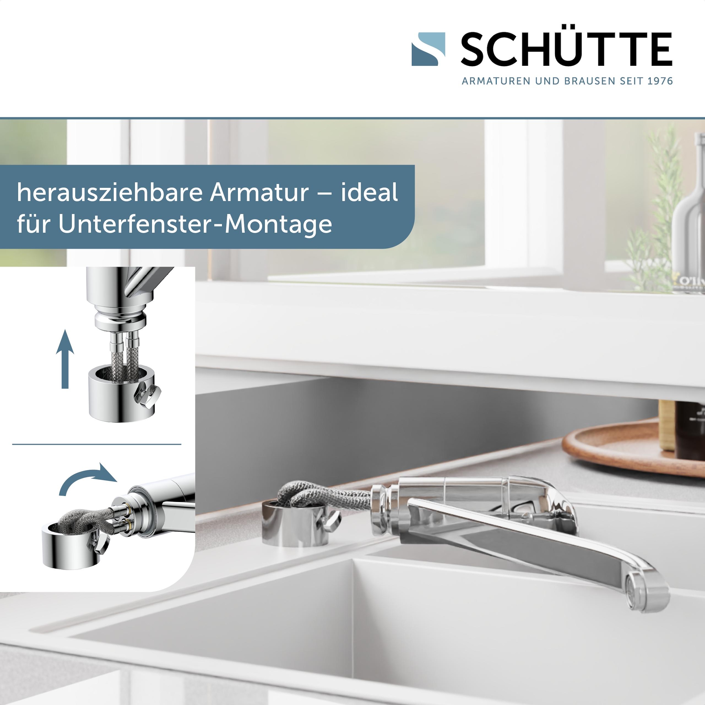 Schütte Spültischarmatur »LUCA« für Unterfenster-Montage, Wasserhahn Küche in Chrom, Hochdruck