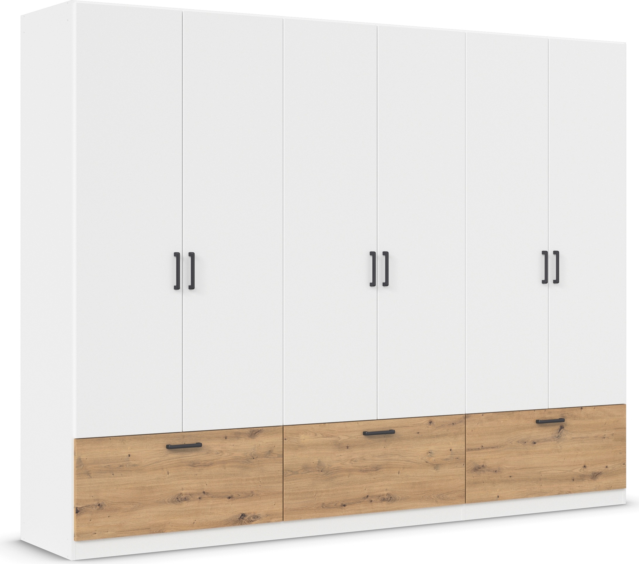 rauch Drehtürenschrank »Kleiderschrank Schrank Garderobe Wäscheschrank BARI«, mit Schubkästen und modernem Griff in Graumetallic MADE IN GERMANY