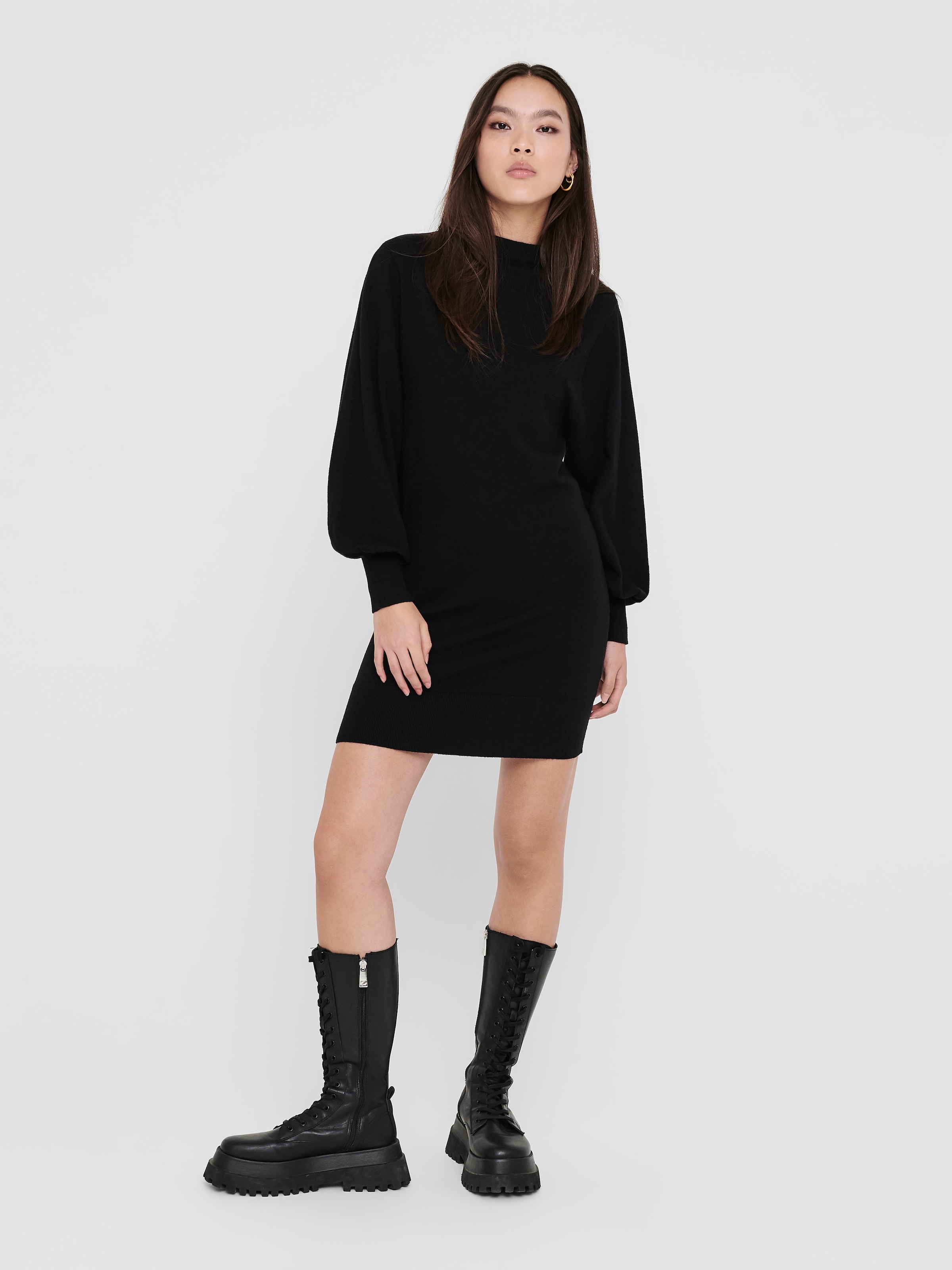 ONLY Strickkleid »ONLLABELLE LIFE L/S DRESS KNT NOOS« mit modischen Ballonärmeln