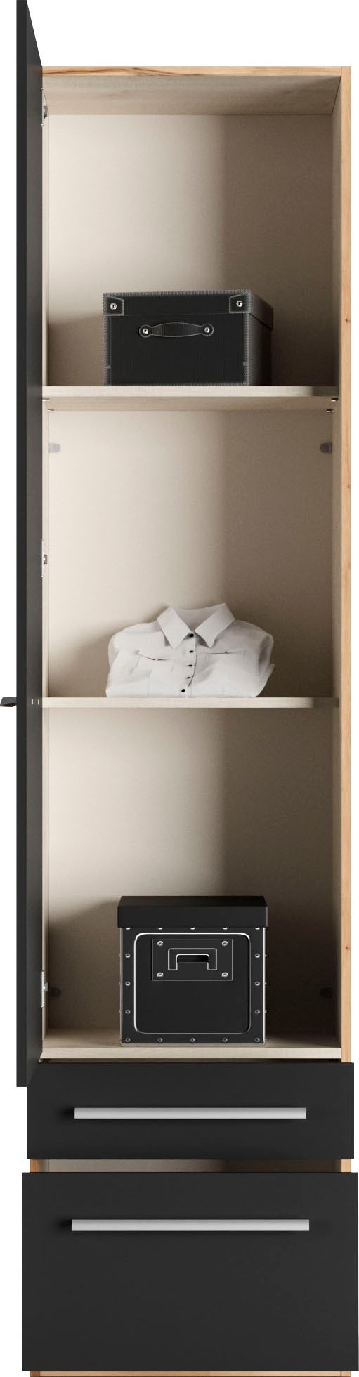priess Kleiderschrank »Schrank Garderobe Wäscheschrank Barcelona in 5 Breiten«, viel Stauraum, geräumige Schubkästen, mit Spiegel, MADE IN GERMANY