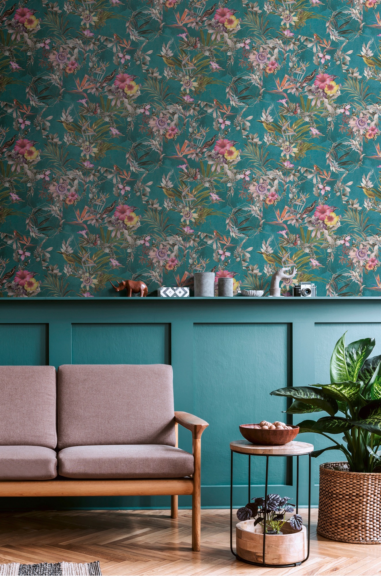 A.S. Création Vliestapete »Dream Flowery«, floral-botanisch-Wald, Vogeltapete Tapete Blumenoptik Tapeten Wohnzimmer Schlafzimmer Küche