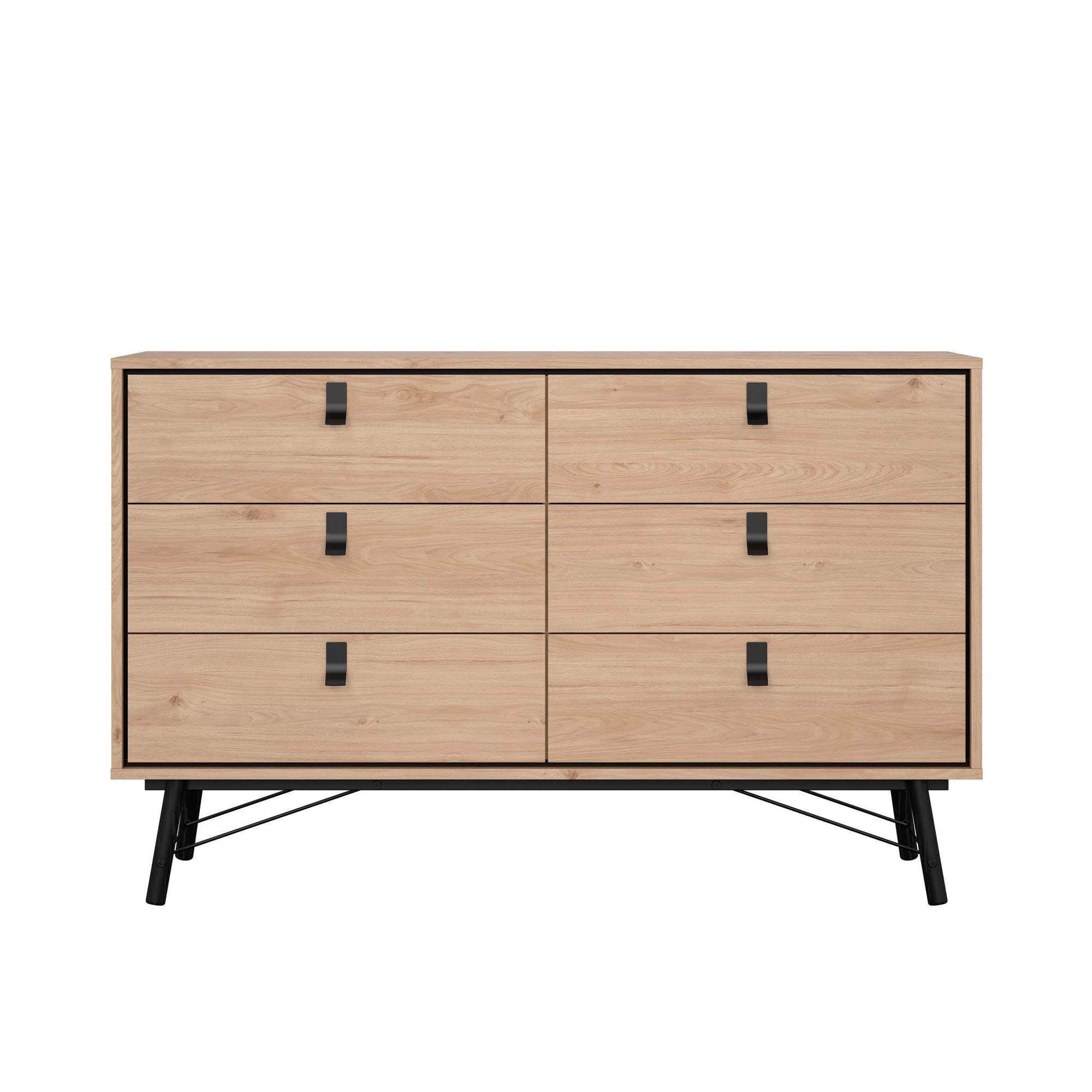andas Kommode »Ry Aufbewahrung, Schubladenschrank, Stauraum,«, Sideboard mit 6 Schubladen, Breite 150 cm, Höhe 95 cm, Massivholzbeine
