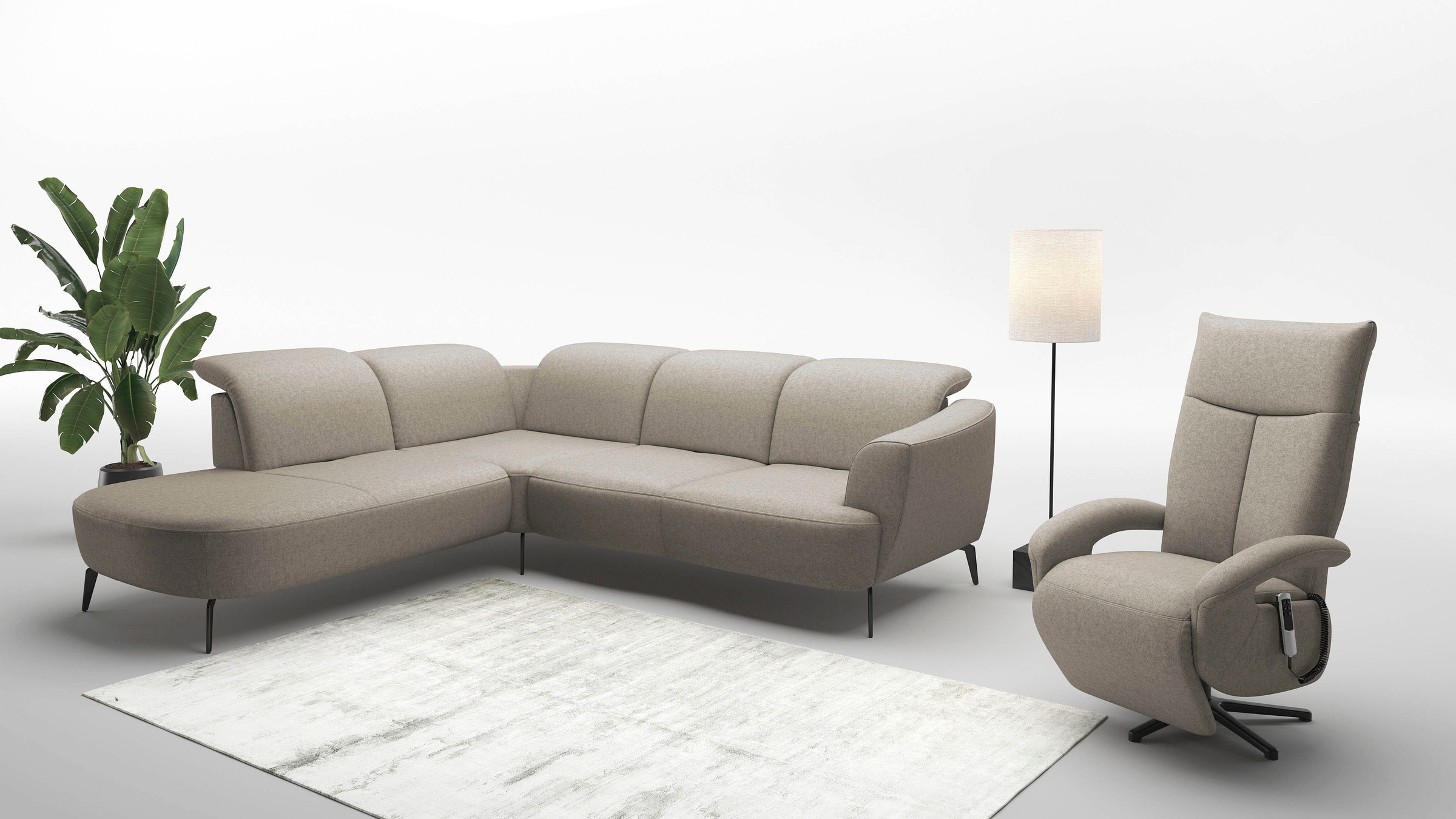 sit&more Ecksofa »Zoe«, ink.Sitztiefenverstellung, wahlweise mit Kopfteilverstellung