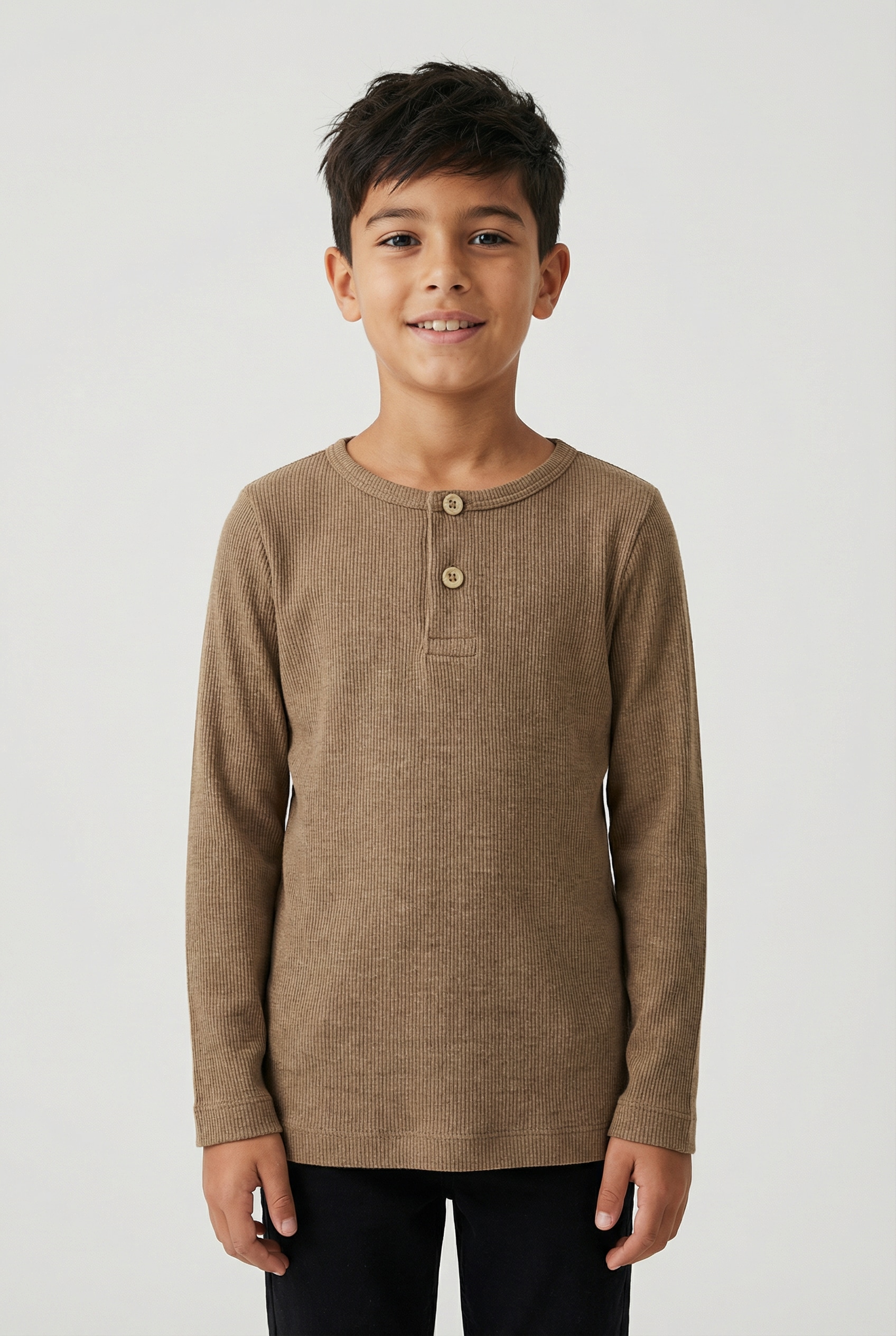 Name It Langarmshirt »NMMKAB LS TOP NOOS« Im Henley-Stil - mit kurzer Knopfleise, normal geschnitten