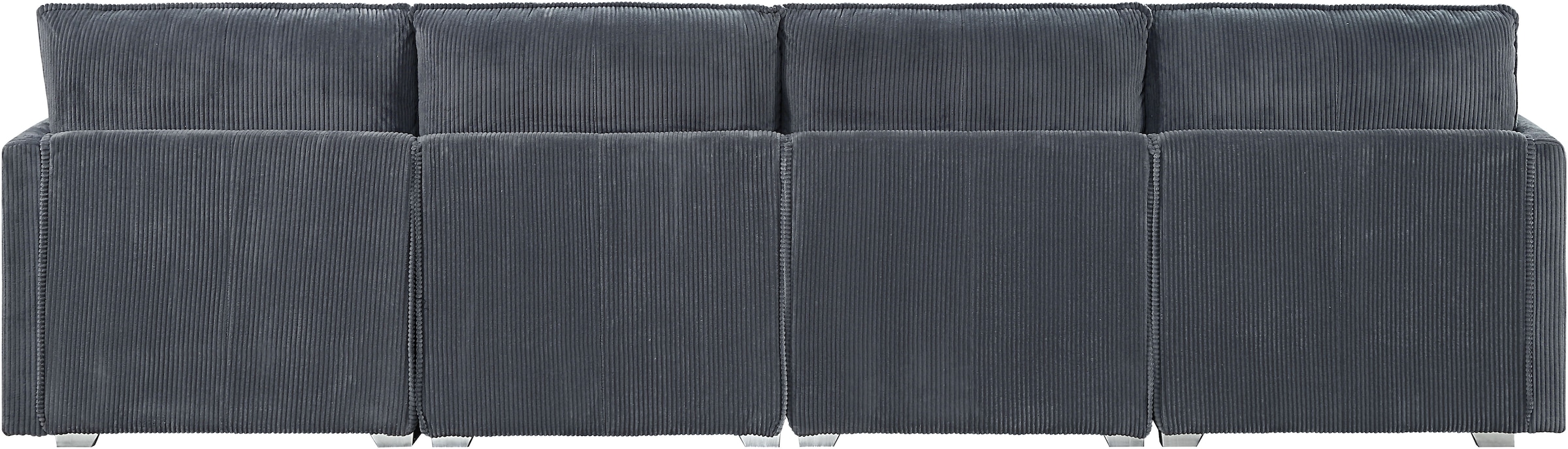 ATLANTIC home collection Wohnlandschaft, modularer 4-Sitzer mit 2 Hockern, weicher Cordbezug
