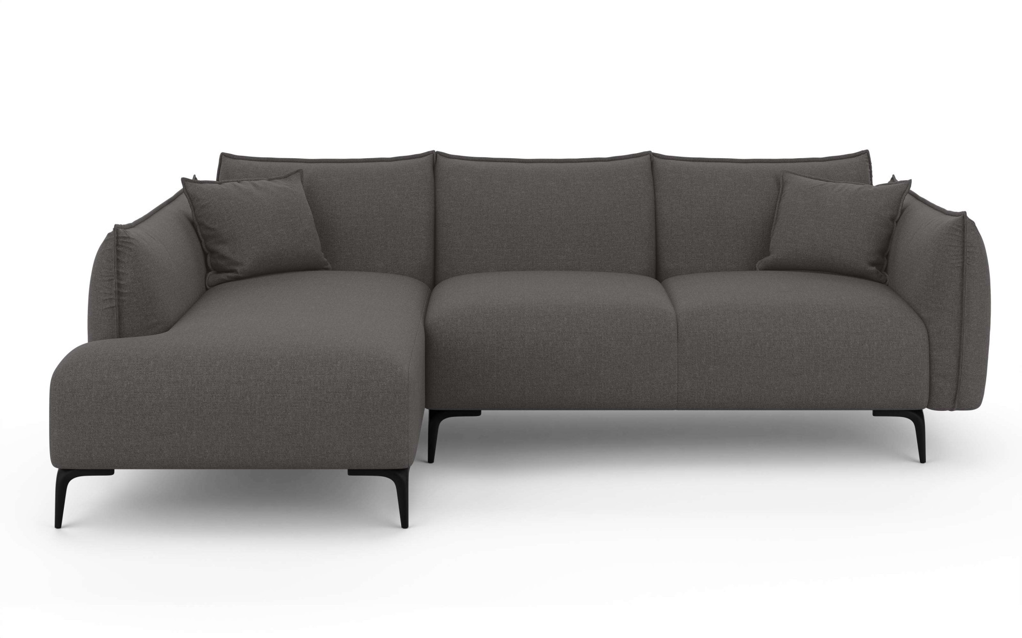 LeGer Home by Lena Gercke Ecksofa »Adelita mit Ottomane links oder rechts bestellbar, B/H/T 270/97/168«, L-Form mit Wellenunterfederung, enthält 2 Zierkissen