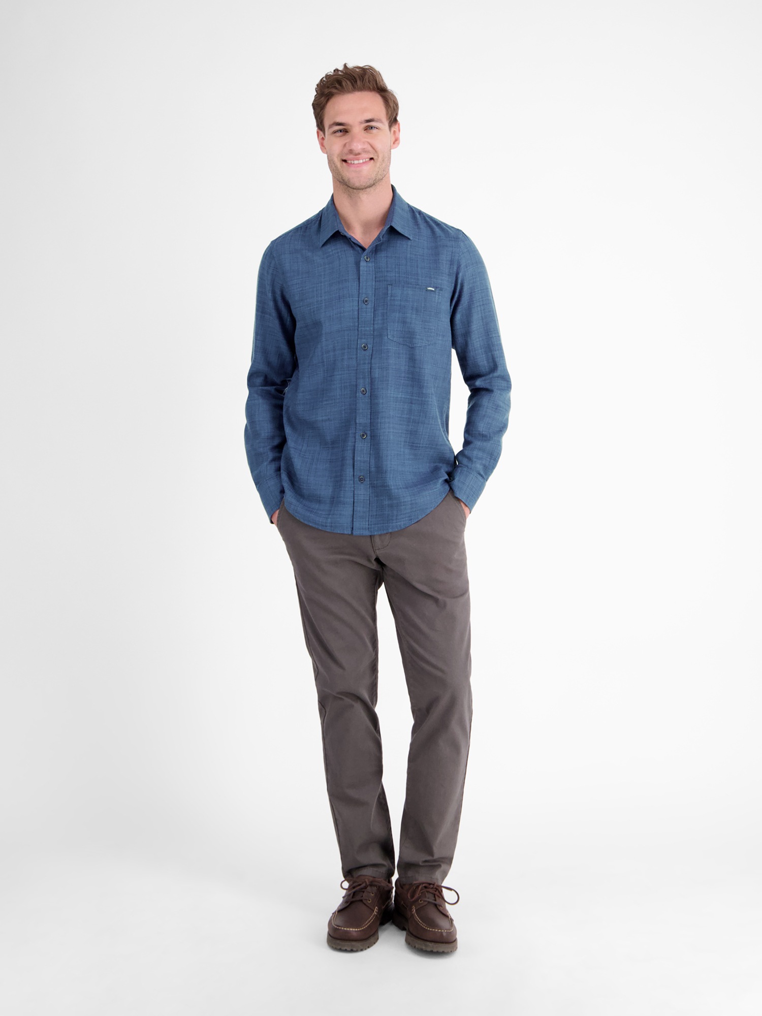 LERROS Langarmhemd »LERROS Herrenhemd, Fancy-Twill«