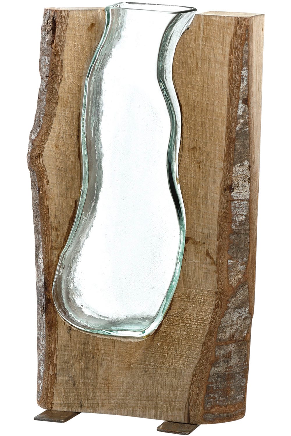 LEONARDO Dekovase »Tischvase CASOLARE« aus Glas und Holz, handgefertigt günstig online kaufen