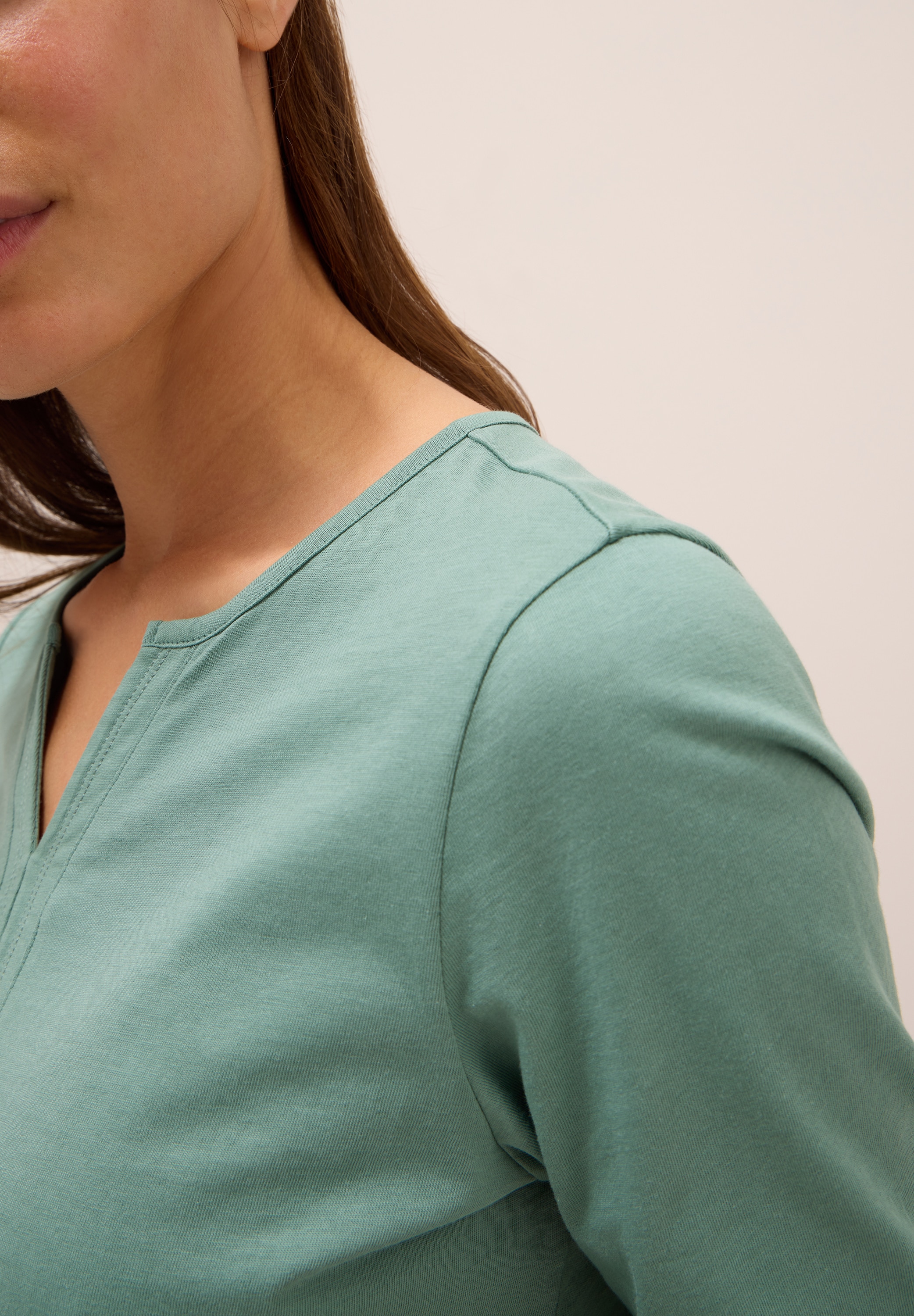 Cecil Tunikashirt Split Neck, unifarben