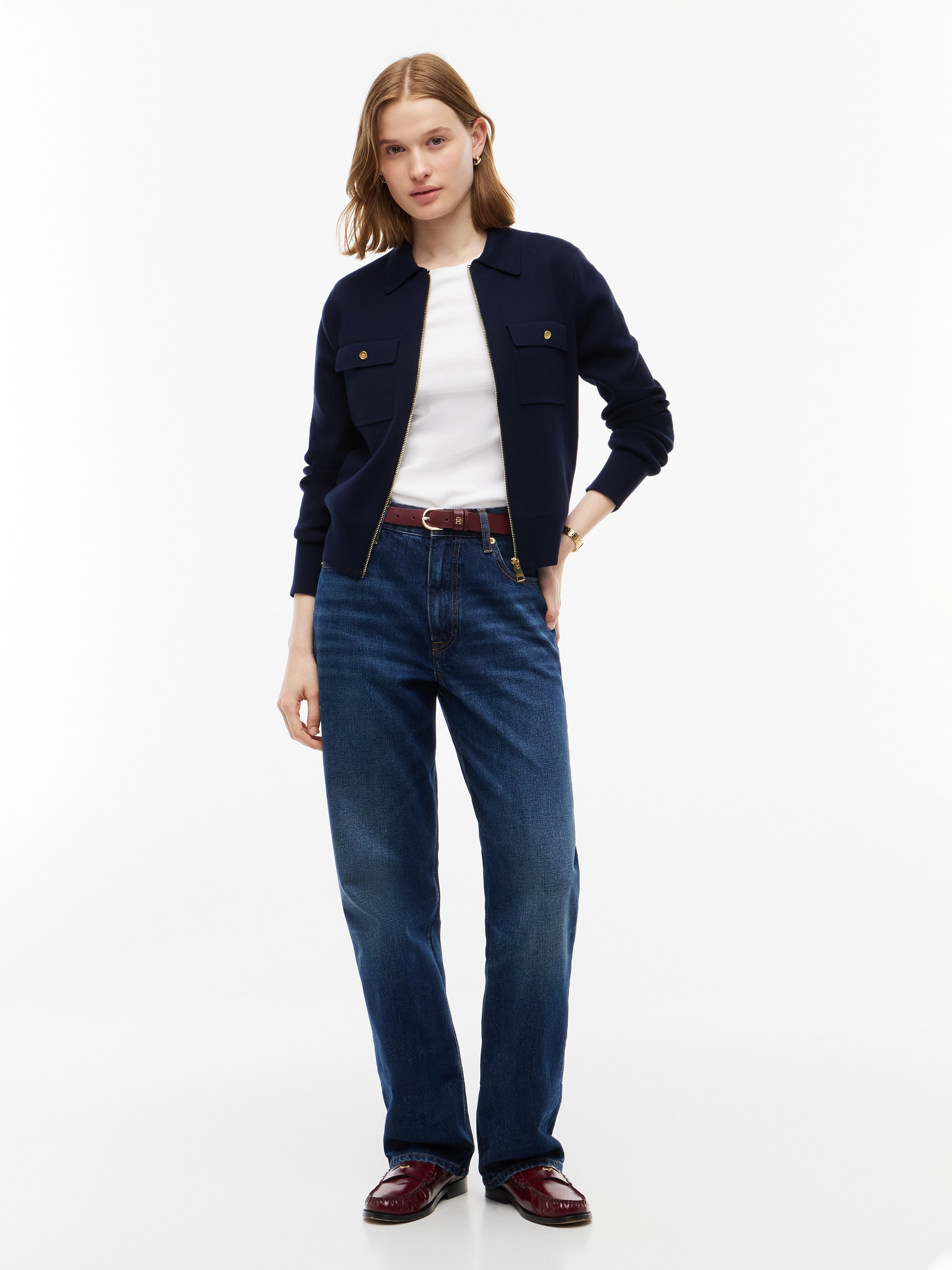 Tommy Hilfiger Strickjacke »COTTON FULL NEEDLE REG JACKET« Baumwollmischung