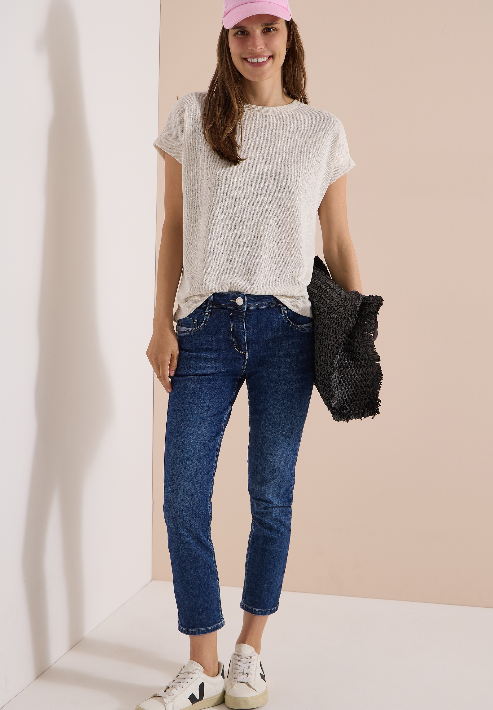Cecil Slim-fit-Jeans »Style Scarlett« mit Reißverschluss, Stretchanteil, ideal für warme Tage
