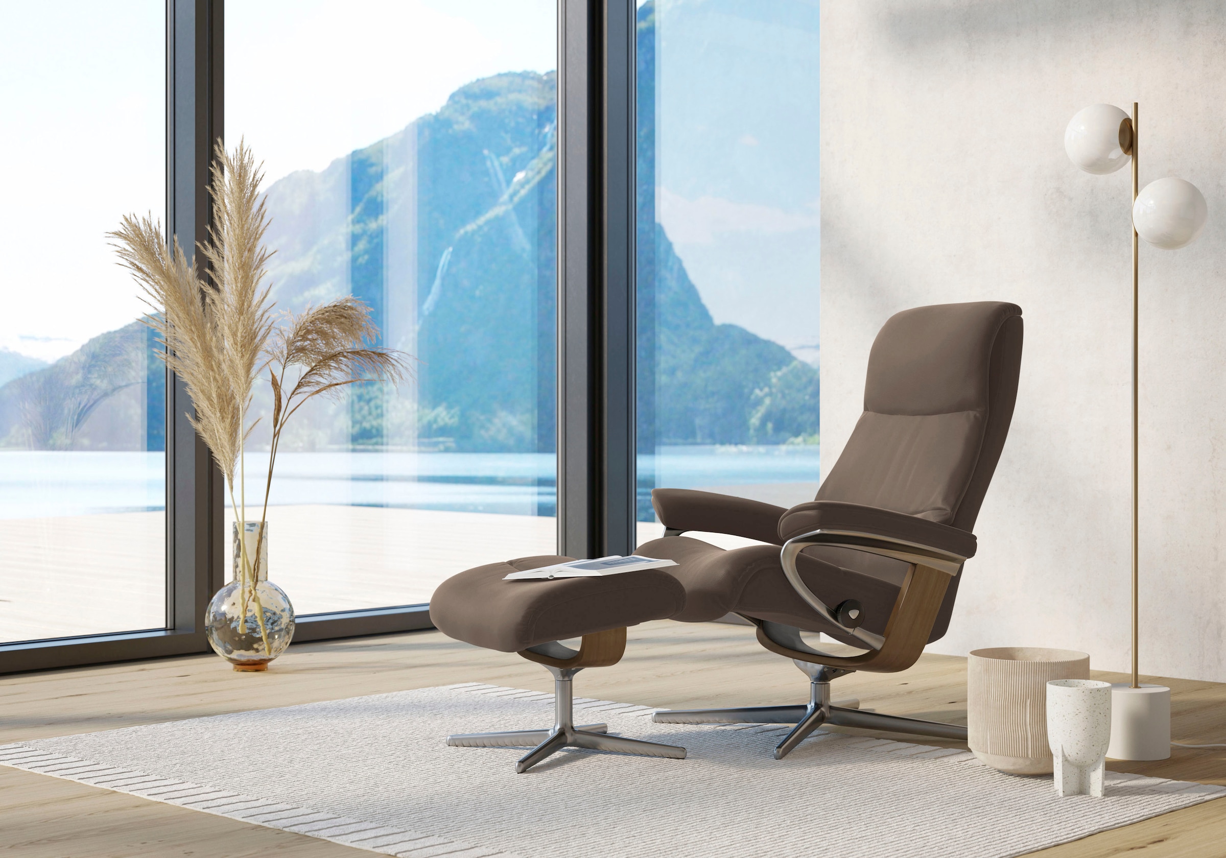 Stressless "View" mit Cross Base, Größe S, M & L, Holzakzent Eiche günstig online kaufen