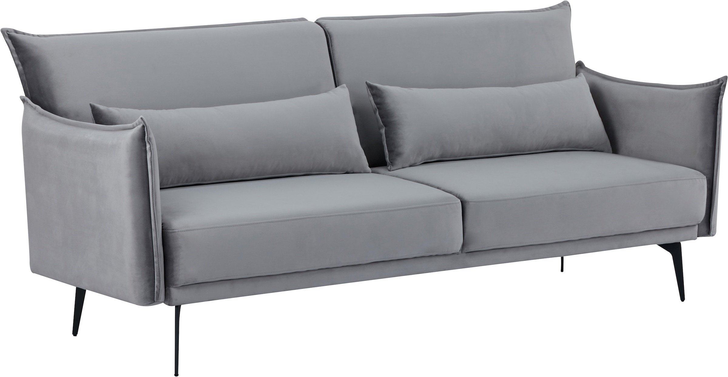 INOSIGN Schlafsofa »TULARE, 204 cm, klappbarer 3-Sitzer mit verstellbarer Rückenlehne,«, Schlaffunktion, Velvet-Samtvelours u. Webstoff