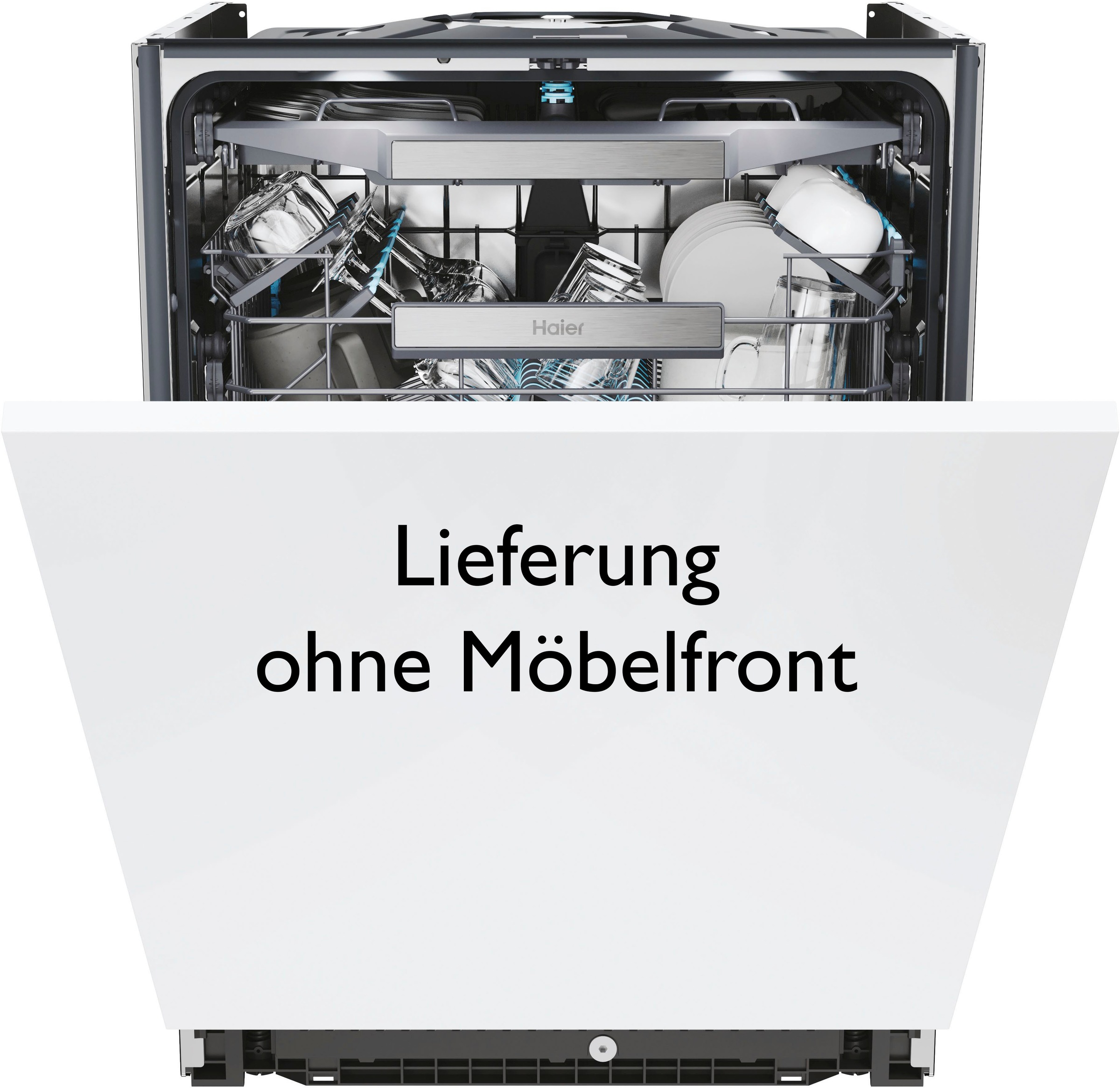 HAIER vollintegrierbarer Geschirrspüler I-PRO SHINE SERIE 6 »XS 6A0M4PDB« 16 Maßgedecke silberfarben Automatische Türöffnung