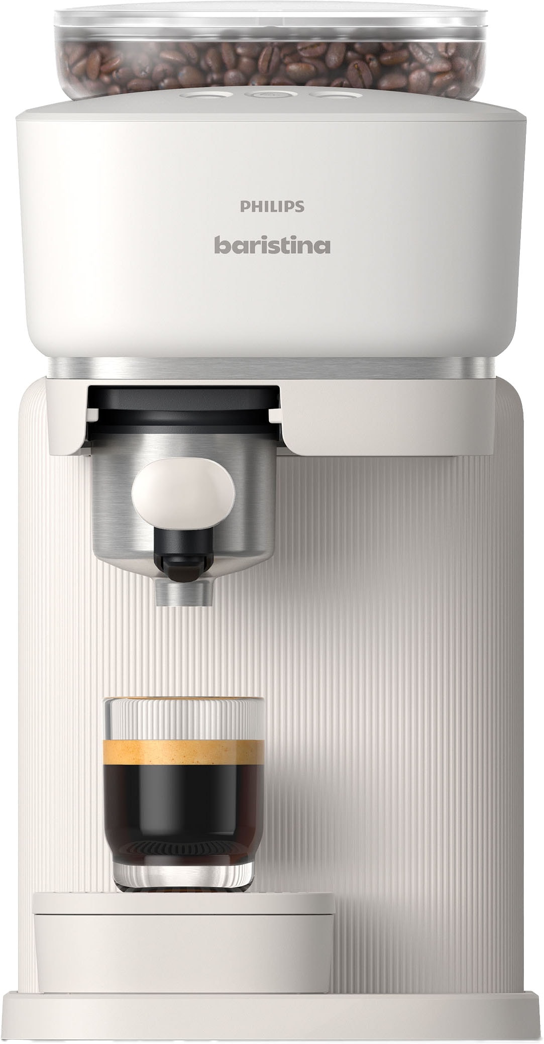 PHILIPS baristina Espressomaschine »BAR305/00 mit Mahlwerk für ganze Bohnen« 16 bar Pumpendruck, Naturweiß​