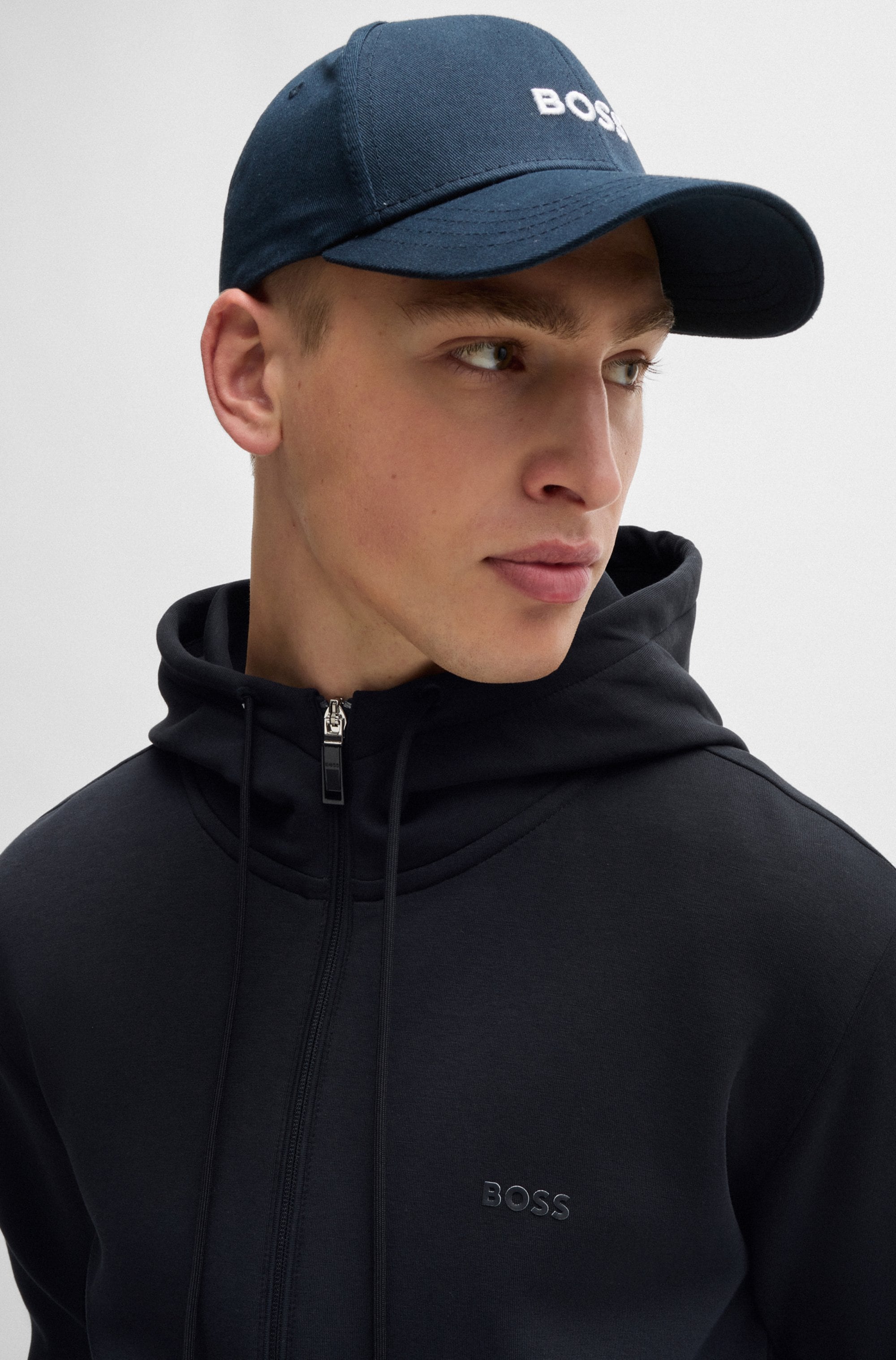 BOSS GREEN Kapuzensweatjacke »Saggy«, mit BOSS Aufdruck