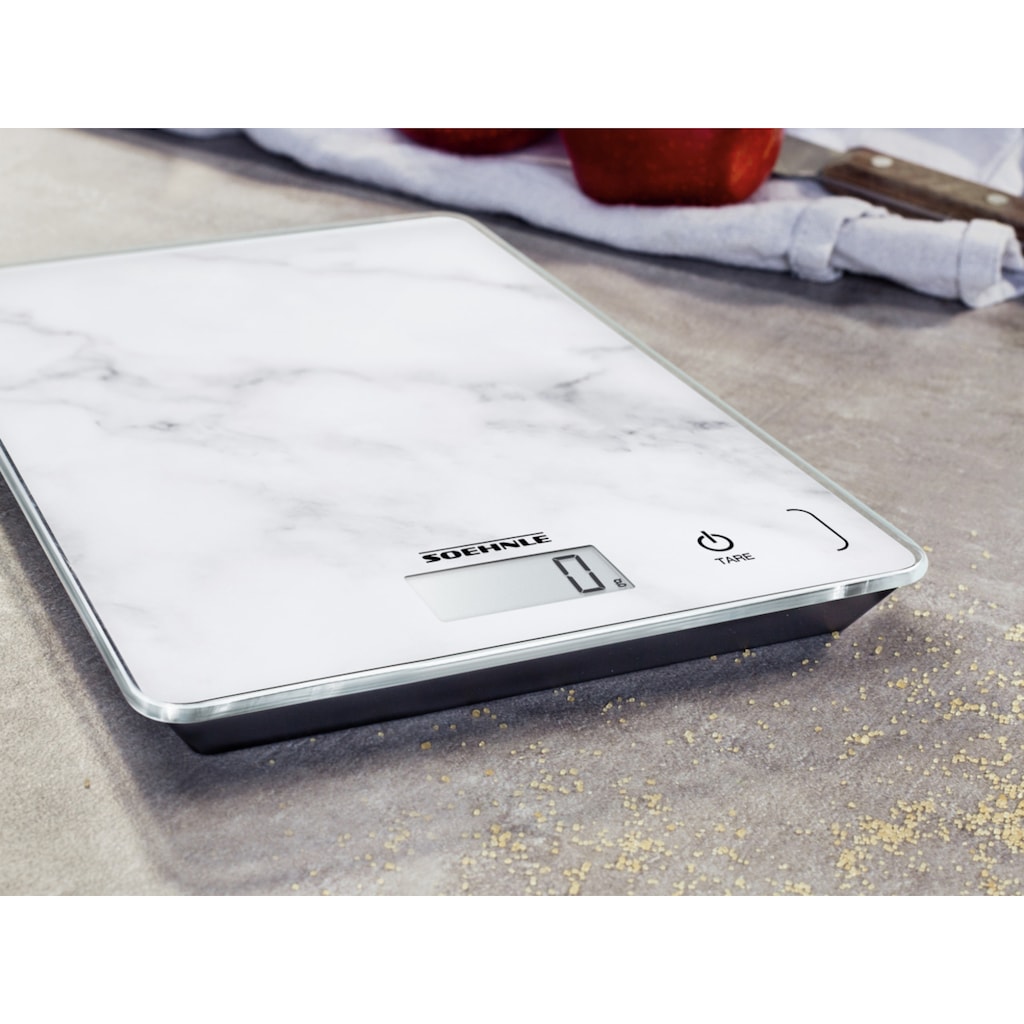 Soehnle Küchenwaage »Page Compact 300 Marble«, Tragkraft 5 kg, 1 g genaue Teilung