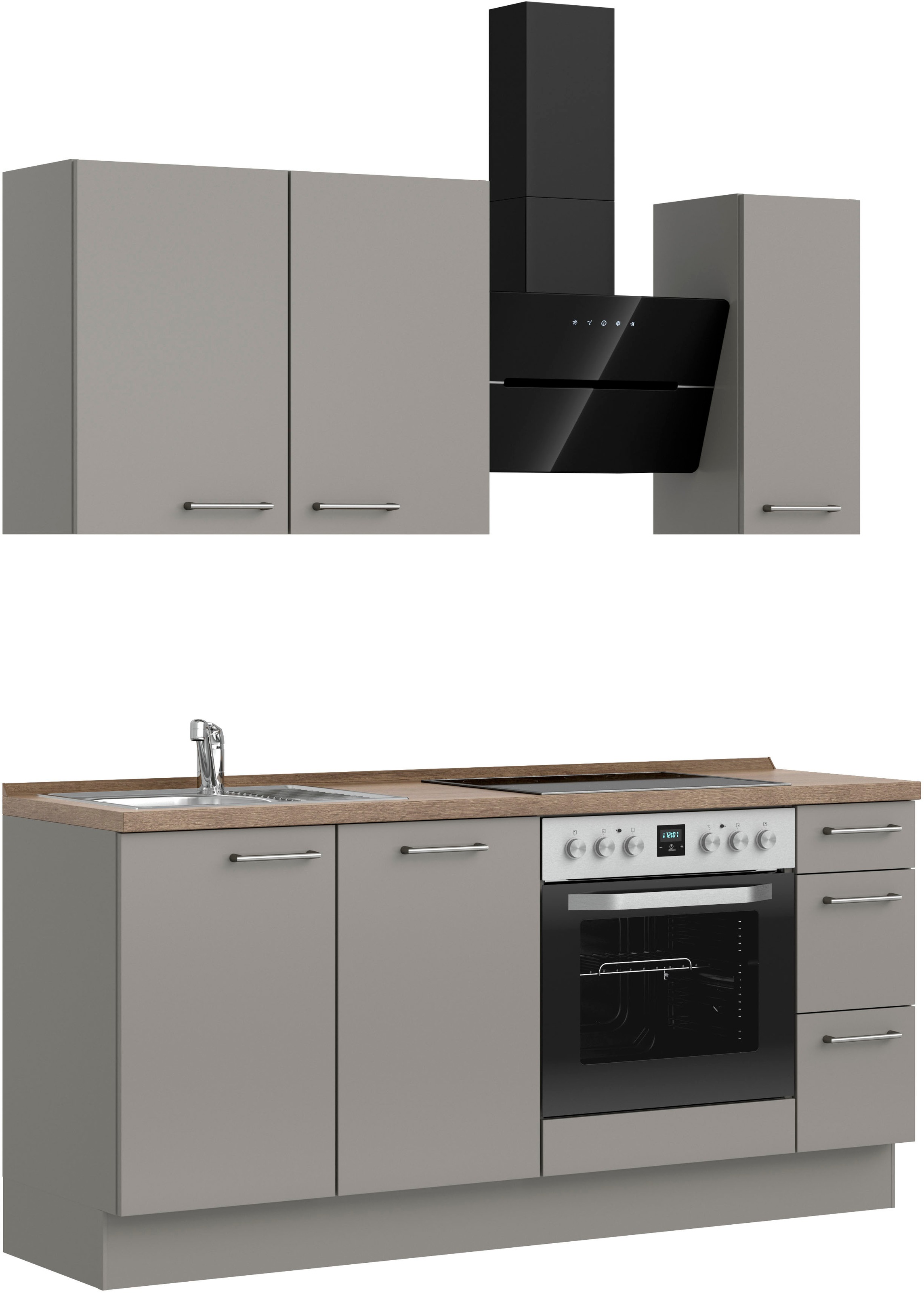 nobilia® Küchenzeile »"Laser II"«, vormontiert, Ausrichtung wählbar, Breite 180 cm, wahlw. mit E-Geräten
