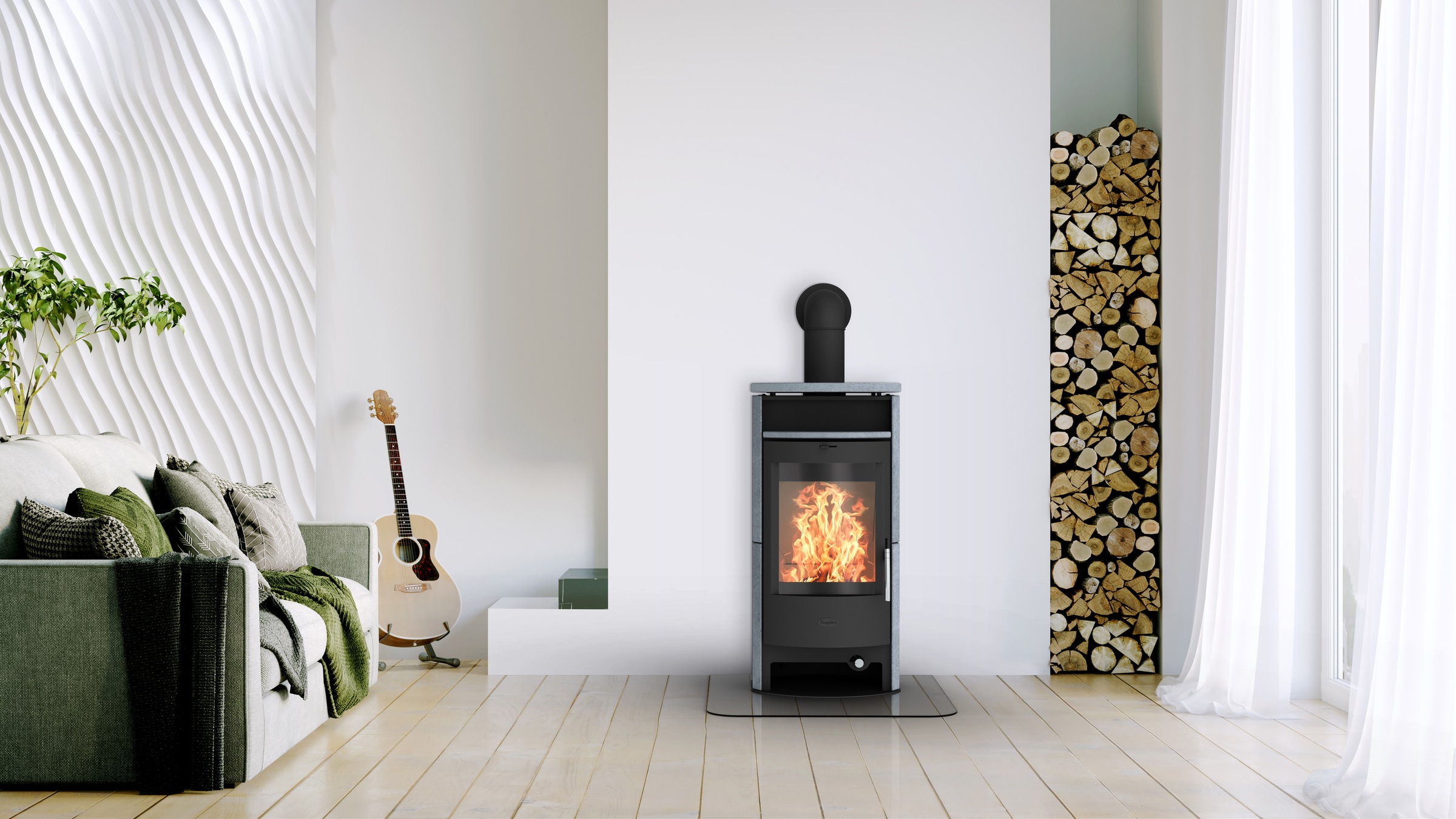Fireplace Kaminofen »Heathus Parma Speckstein«, Tee- und Holzfach