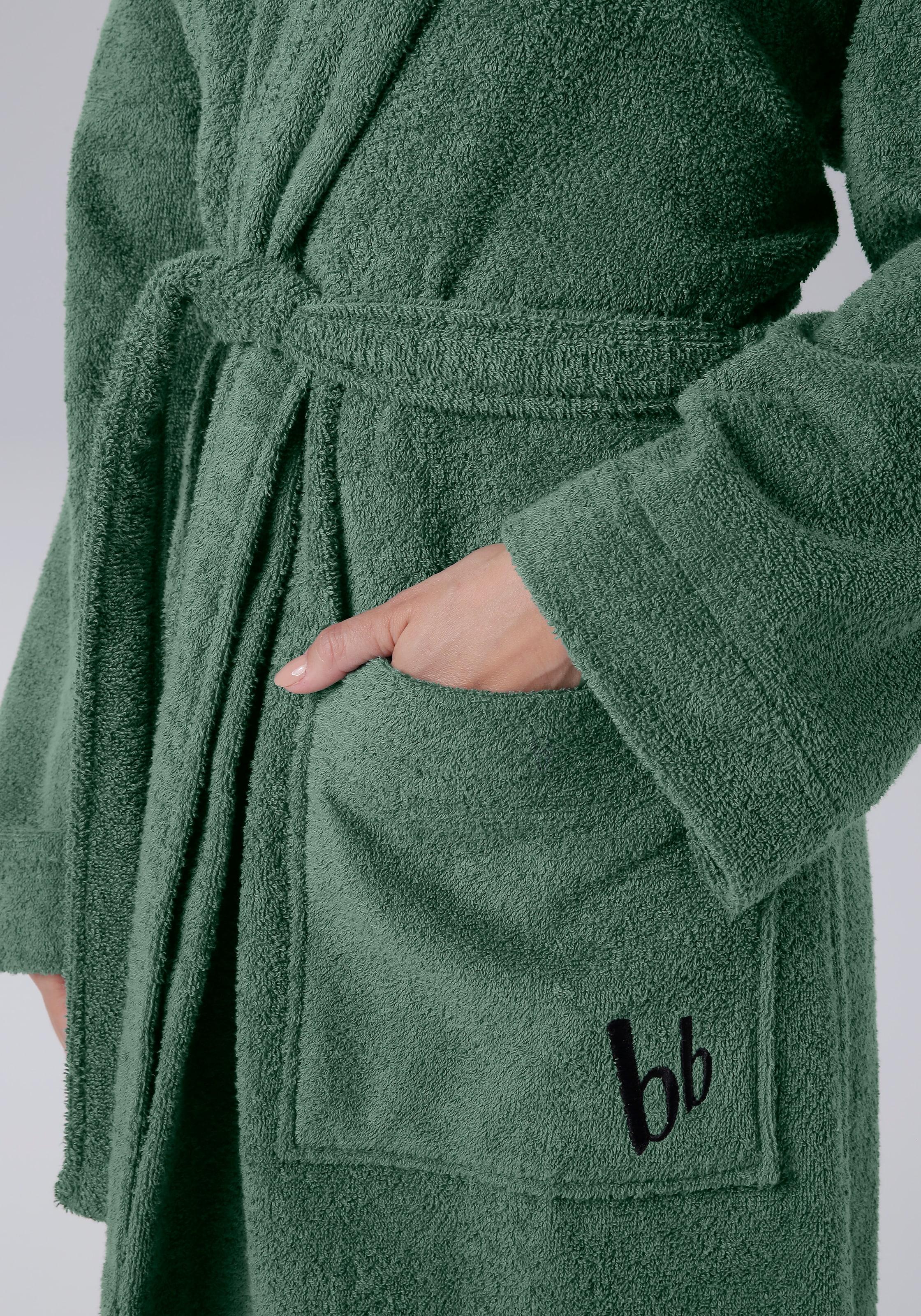 Bruno Banani Unisex-Bademantel »Robby, ideal für Sauna & Spa, Hotelbademantel, Morgenmantel«, (1 St.), Damen & Herren Bademäntel, Baumwolle, mit Taschen, Reise, Sauna, S-3XL