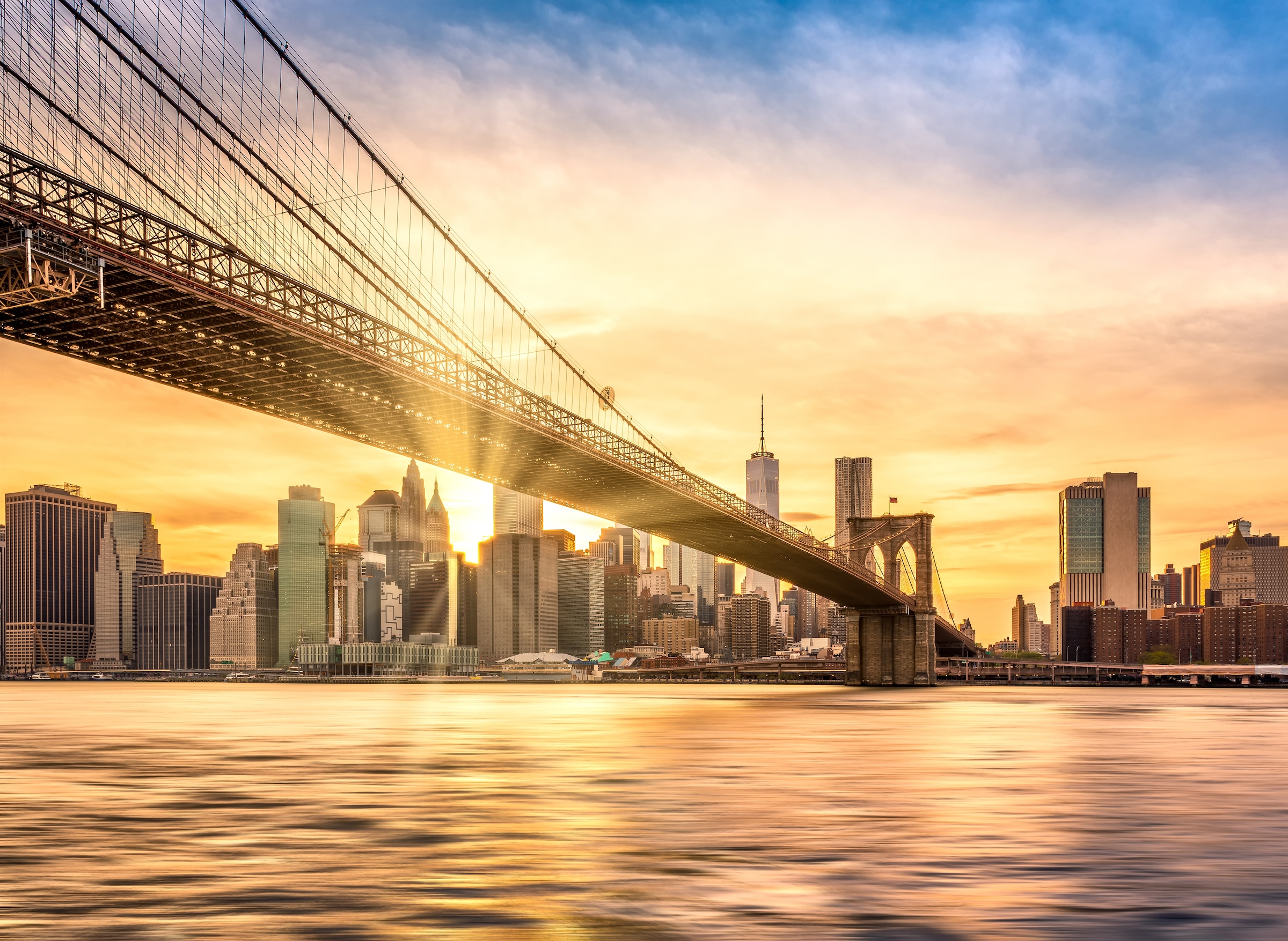 Papermoon Fototapete »Brooklyn Bridge Sunset« glatt günstig online kaufen