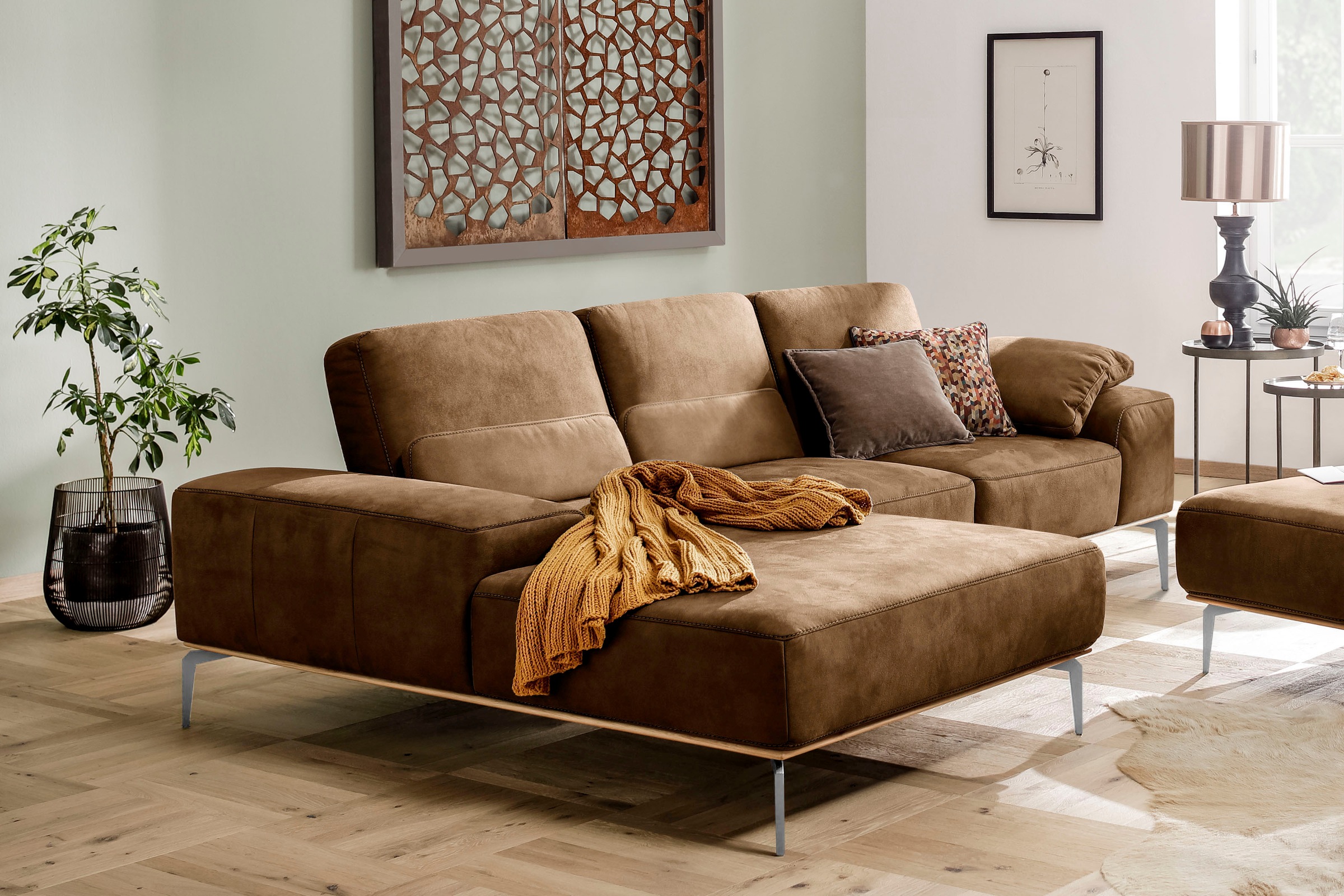 W.SCHILLIG Ecksofa "run, Designsofa mit tollem Sitzkomfort, L-Form" mit ele günstig online kaufen